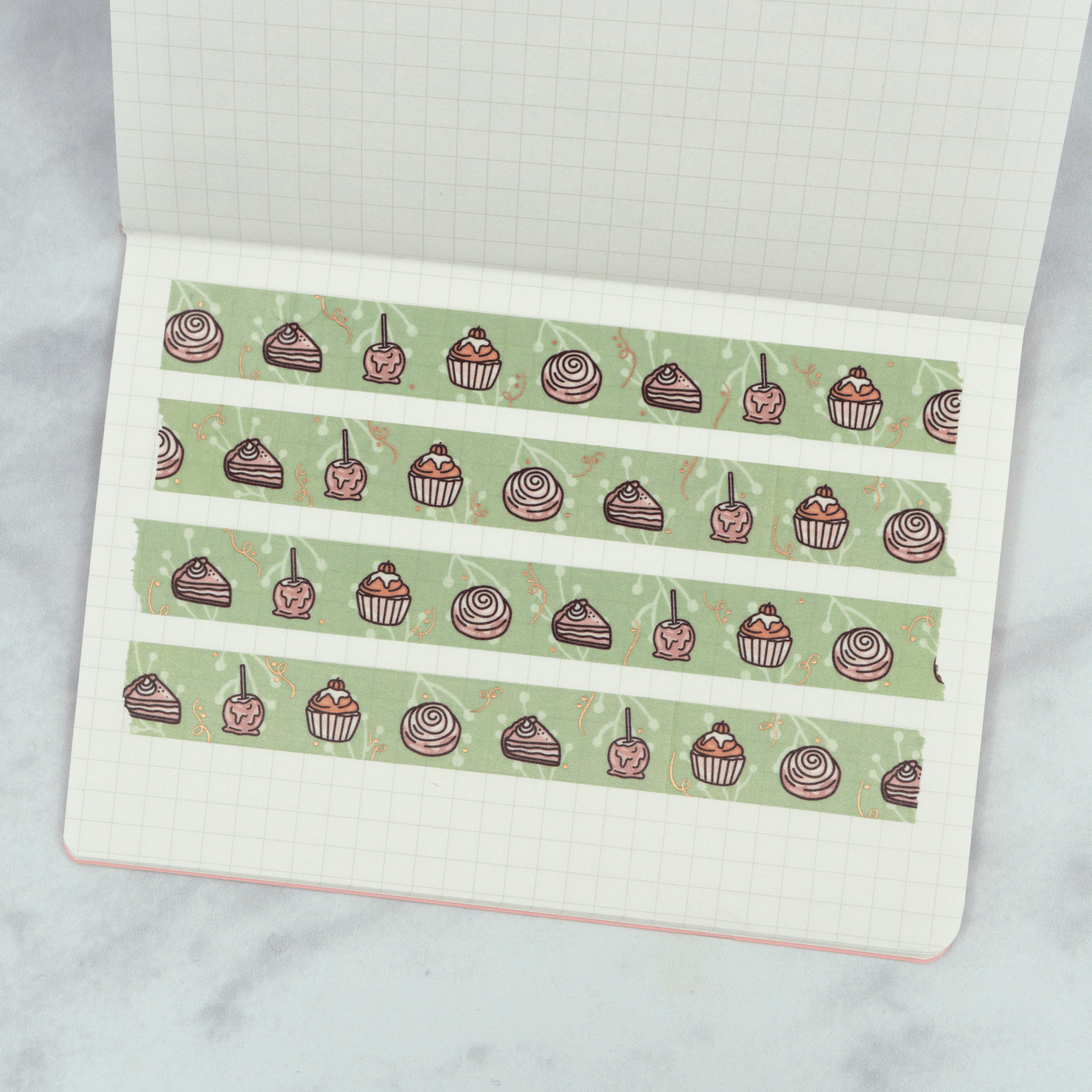 Fall Treats | Rose Gold Foiled Doodle Washi Tape by Plannerface