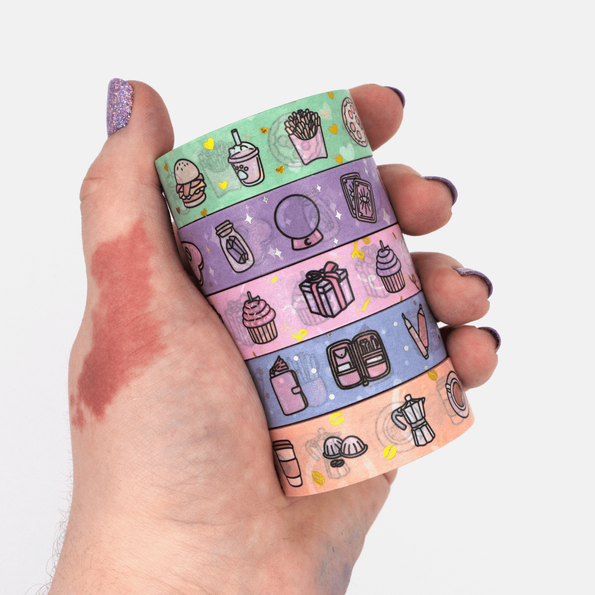 Foiled Doodle Washi Tape Bundle (5 Tapes) by Plannerface