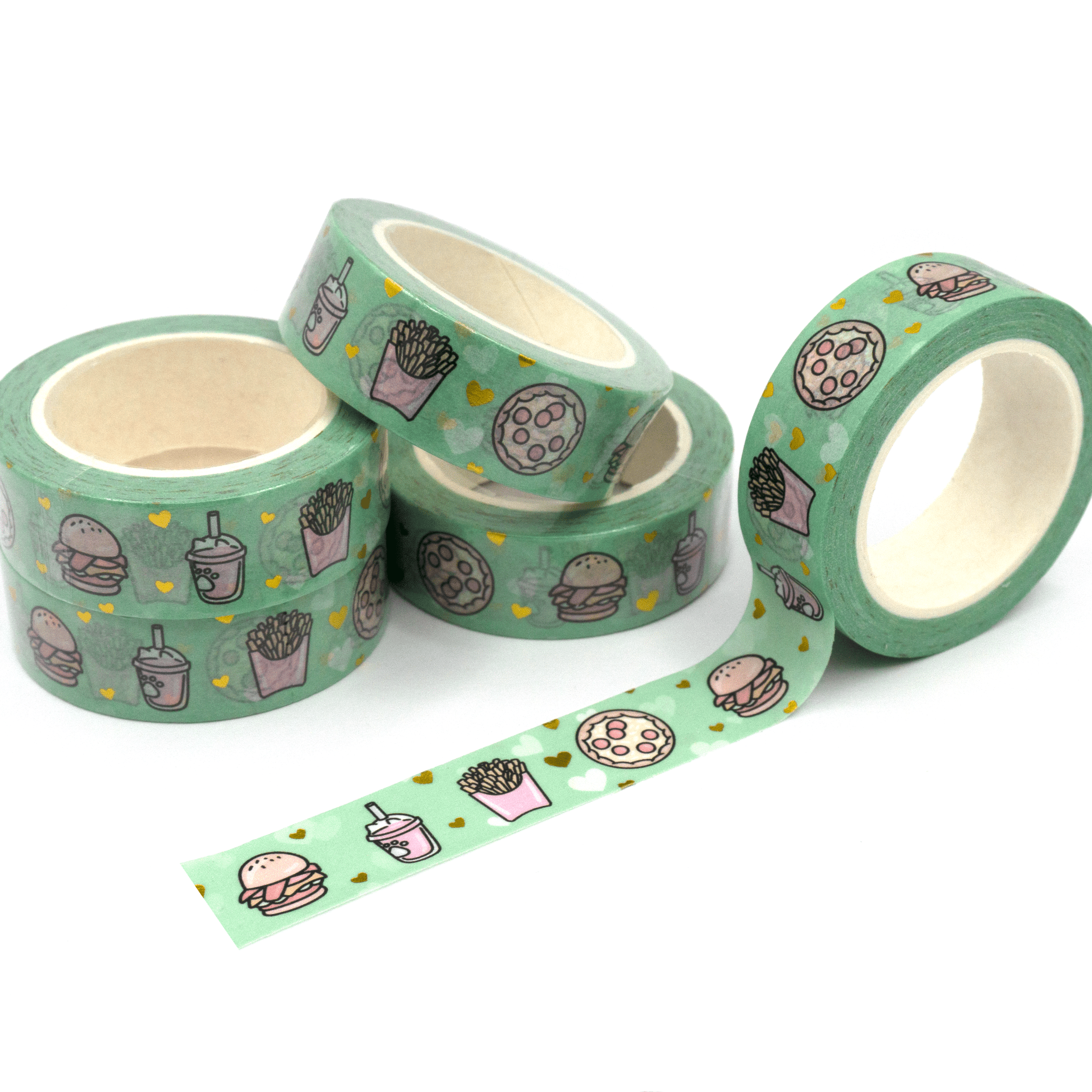 Food | Gold Foiled Doodle Washi Tape by Plannerface