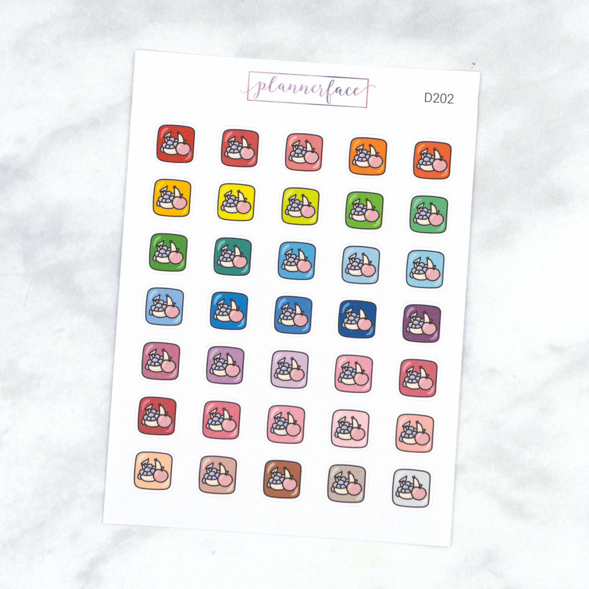 Fruit Multicolour Doodles (Square) by Plannerface