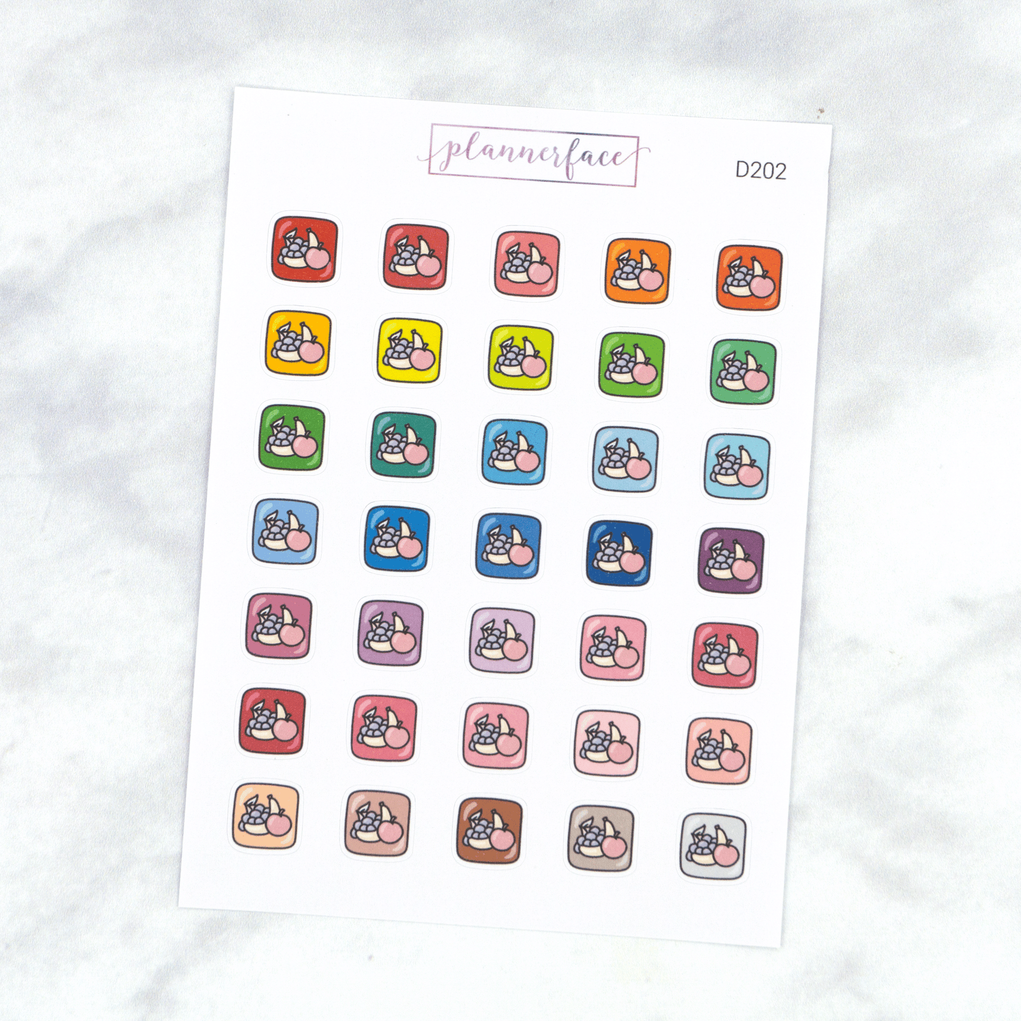 Fruit Multicolour Doodles (Square) by Plannerface