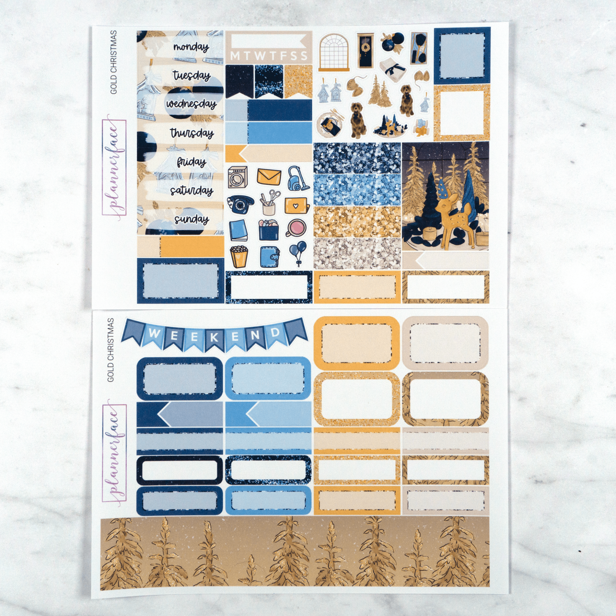 Gold Christmas Mini Kit by Plannerface