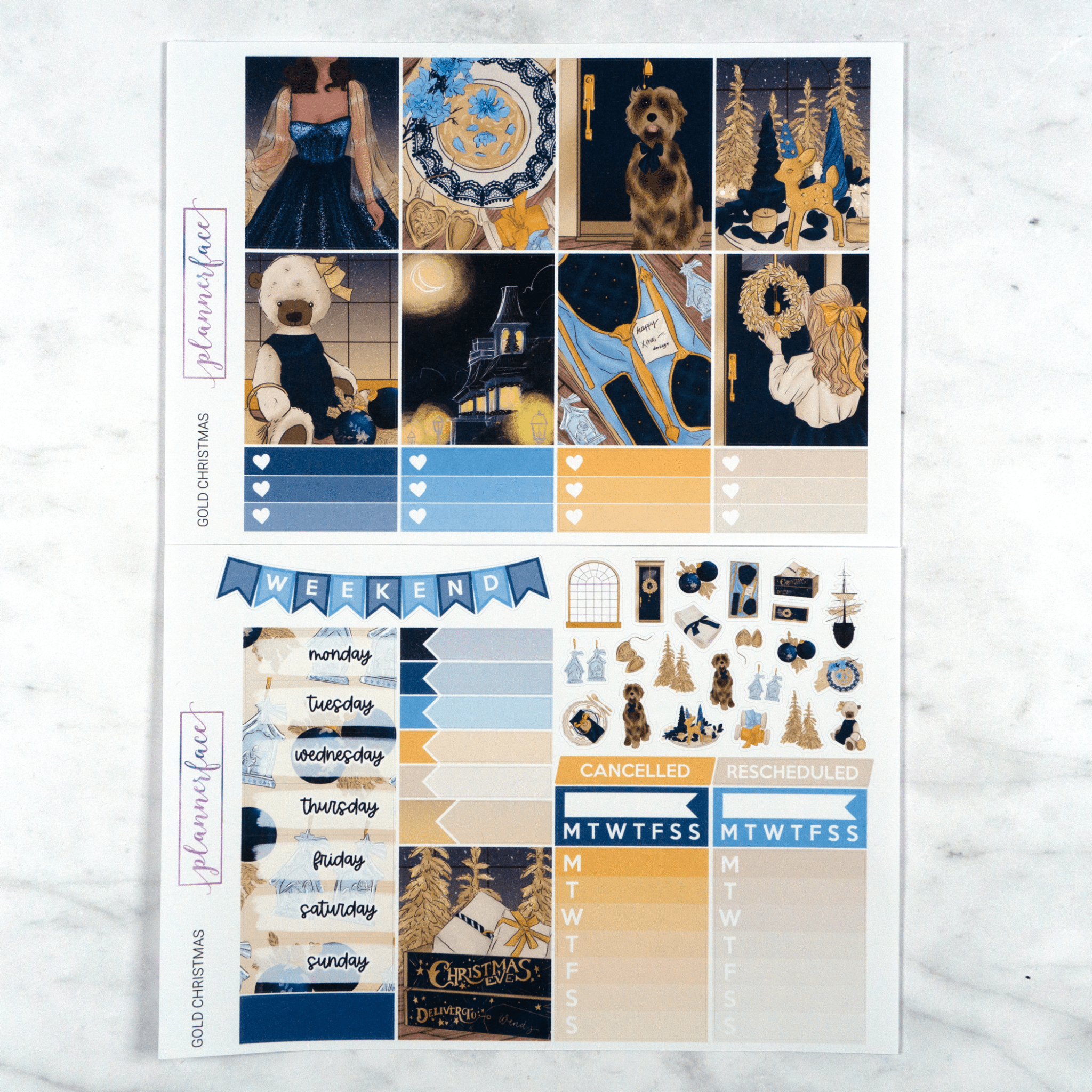 Gold Christmas Weekly Kit by Plannerface