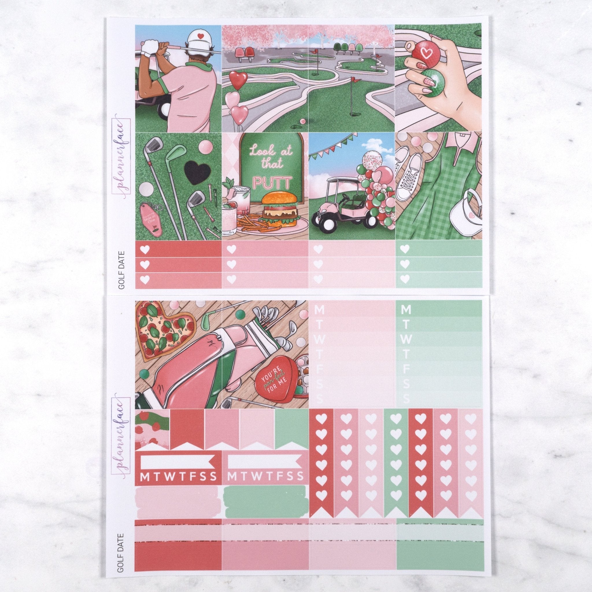 Golf Date Weekly Kit by Plannerface