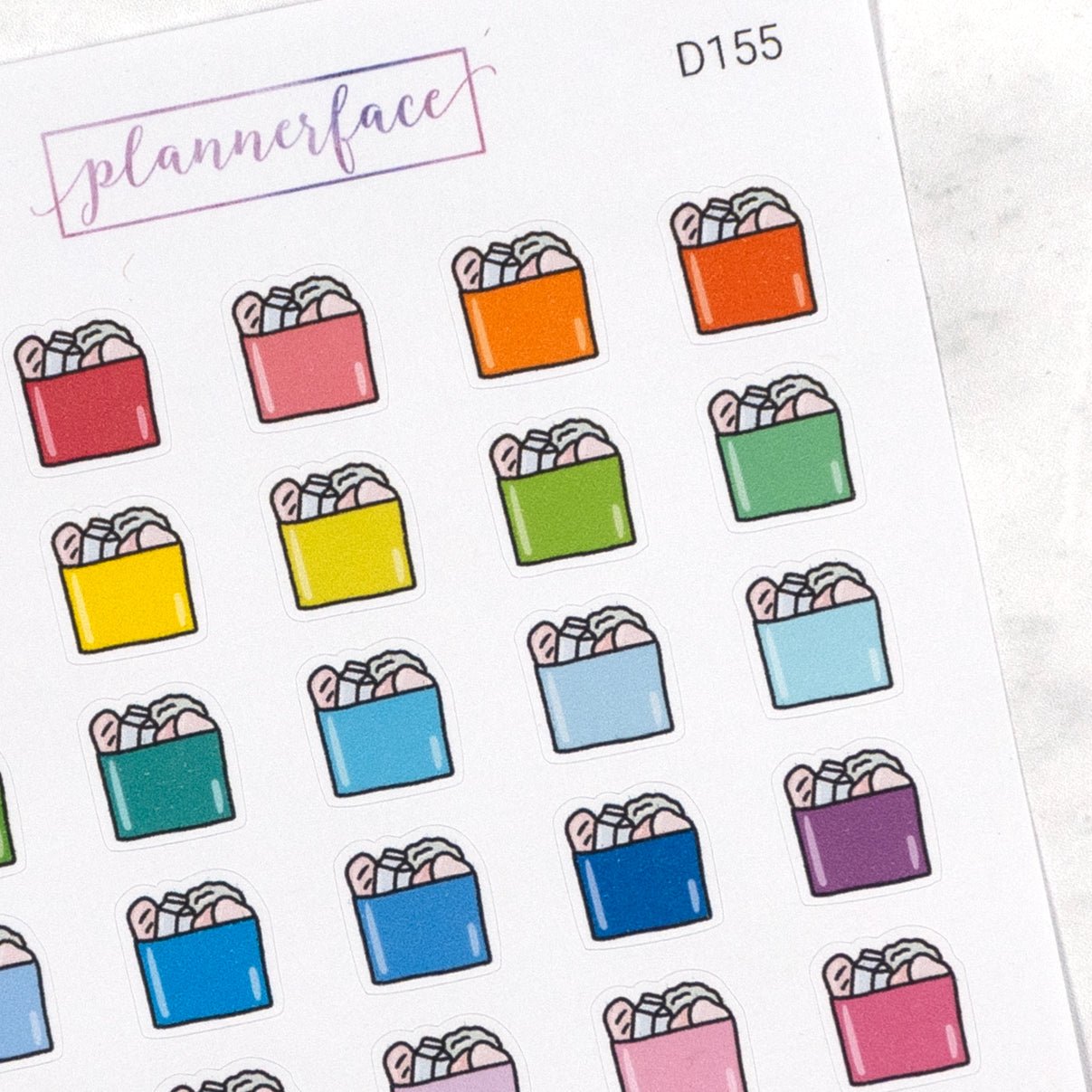Grocery Bag Multicolour Doodles by Plannerface