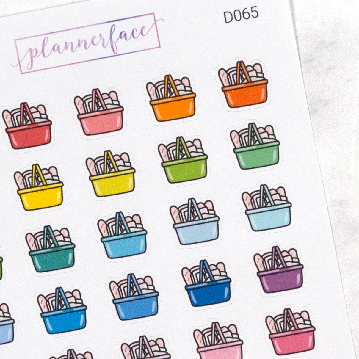 Grocery Basket Multicolour Doodles by Plannerface