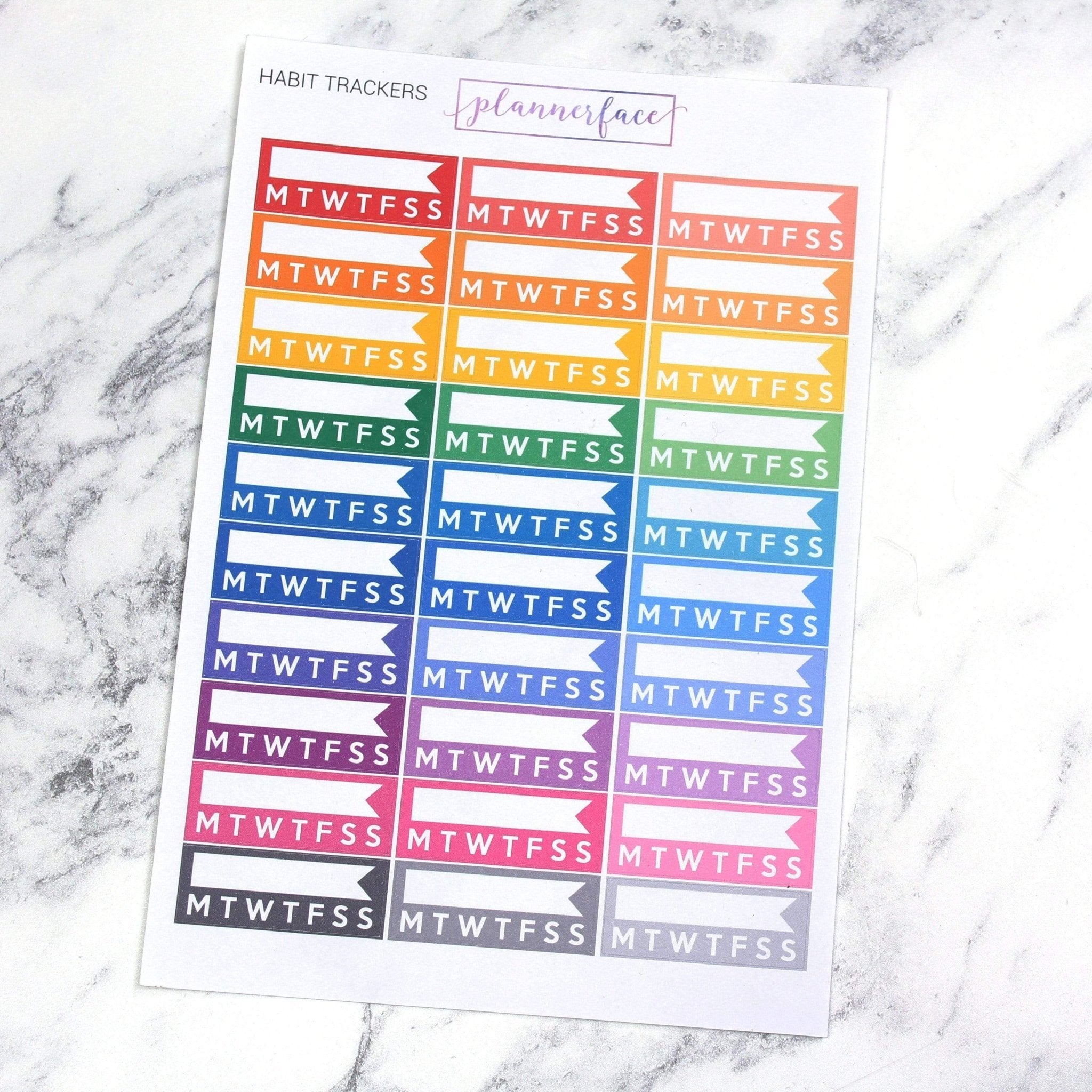 Habit Trackers | Multicolour by Plannerface