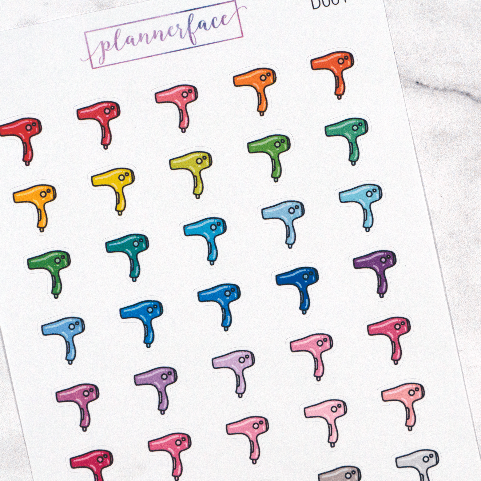 Hair Dryer Multicolour Doodles by Plannerface