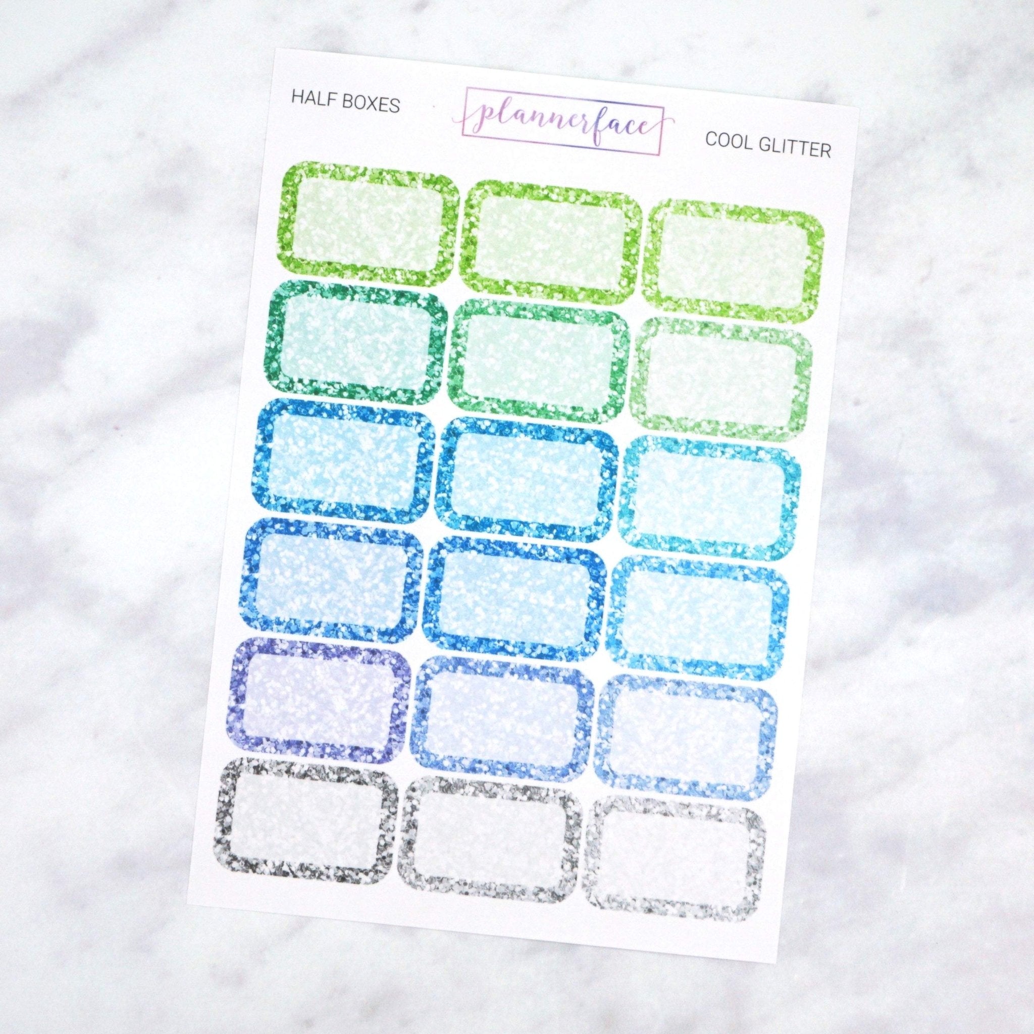Half Boxes - COOL GLITTER | Multicolour by Plannerface