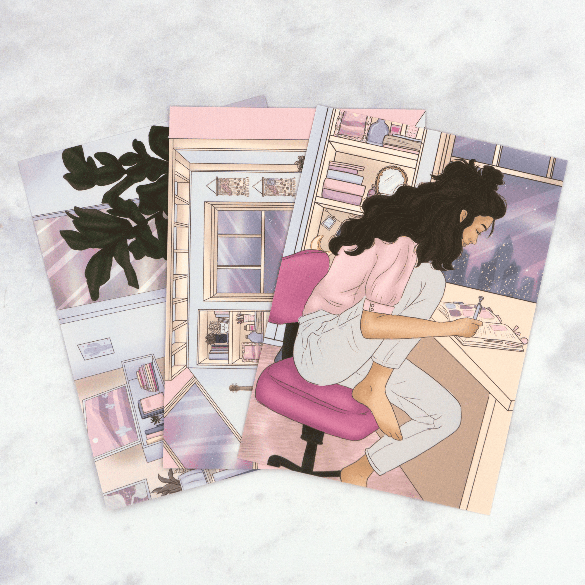 Happy Place Postcard Trio by Plannerface