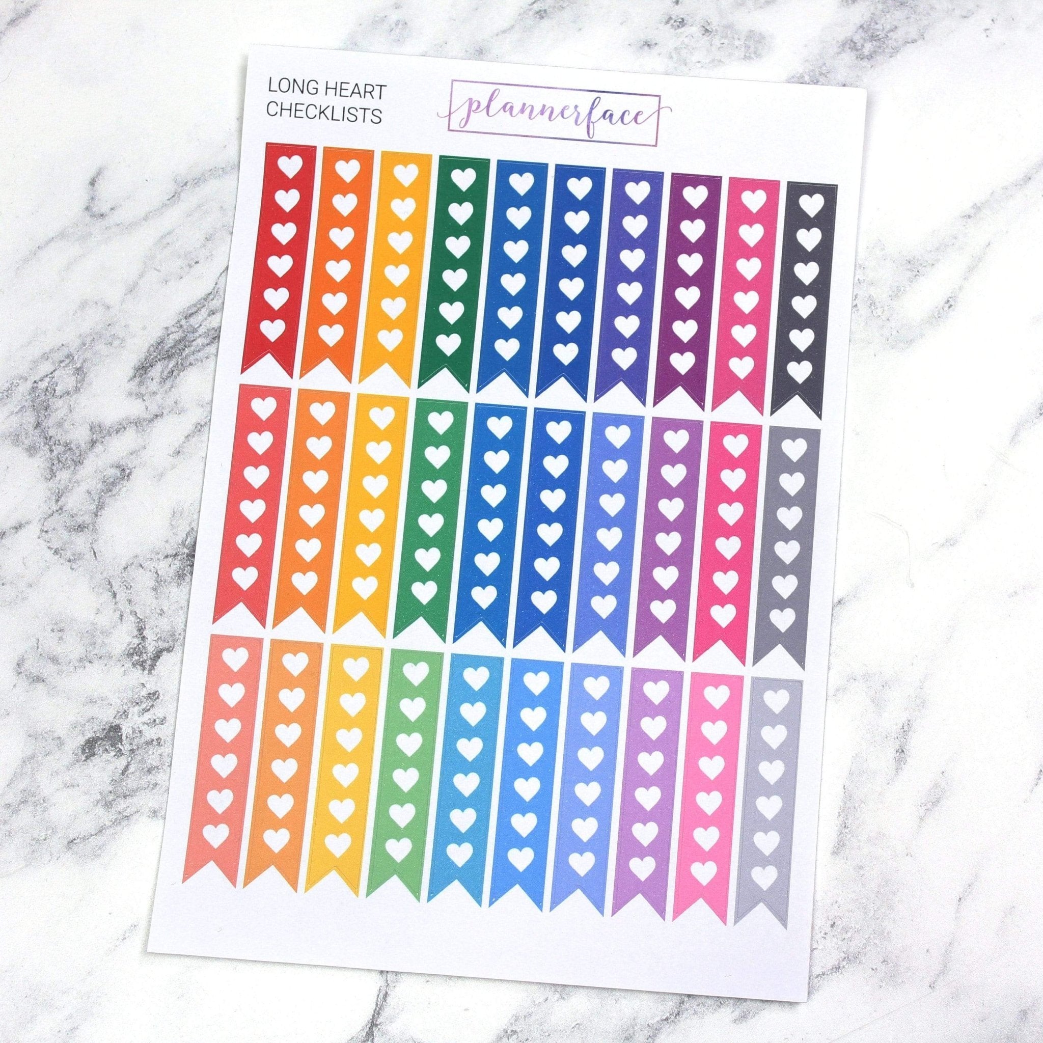 Heart Checklists - LONG | Multicolour by Plannerface