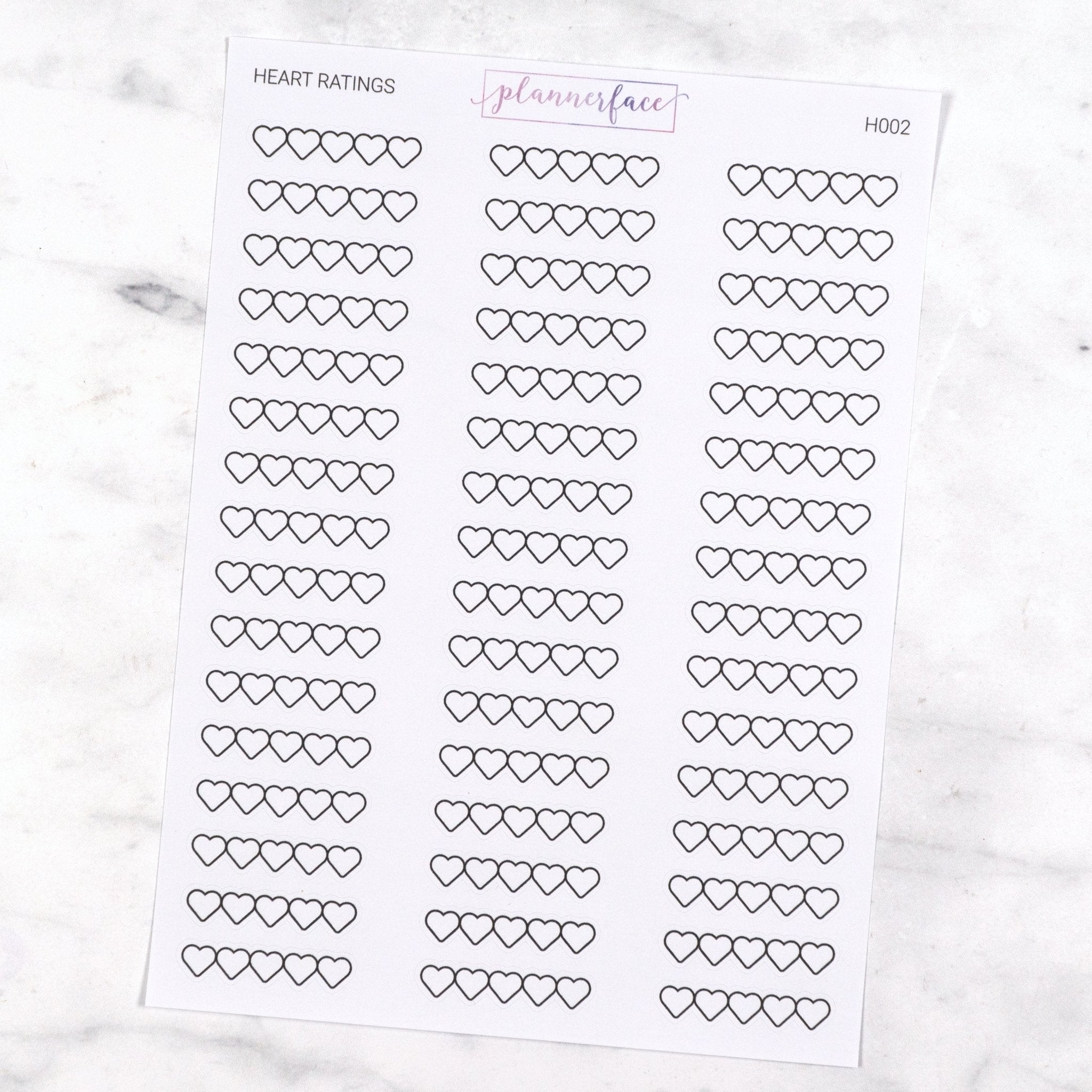 Heart Rating Stickers by Plannerface