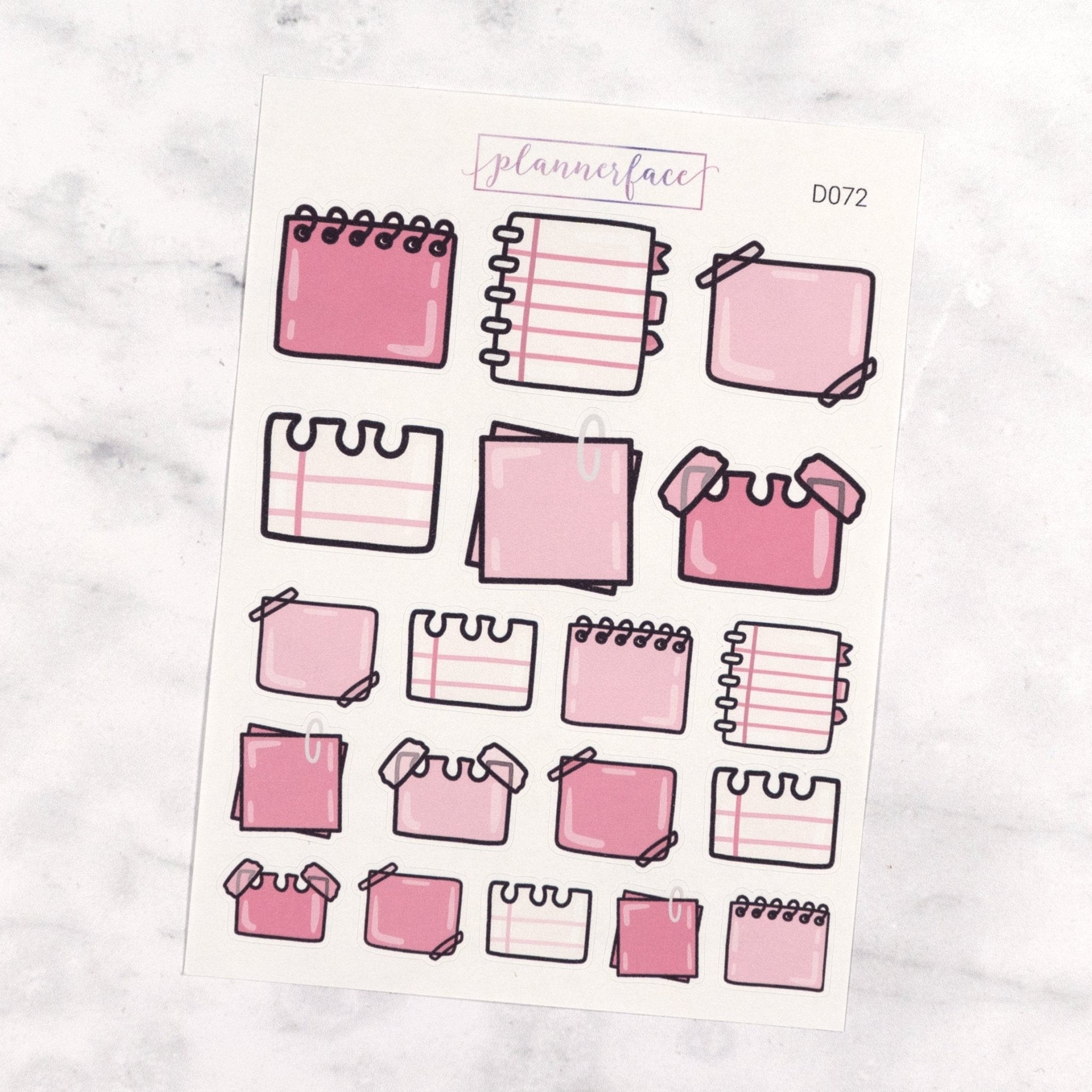 Hot Pink Note Paper Multicolour Doodles by Plannerface