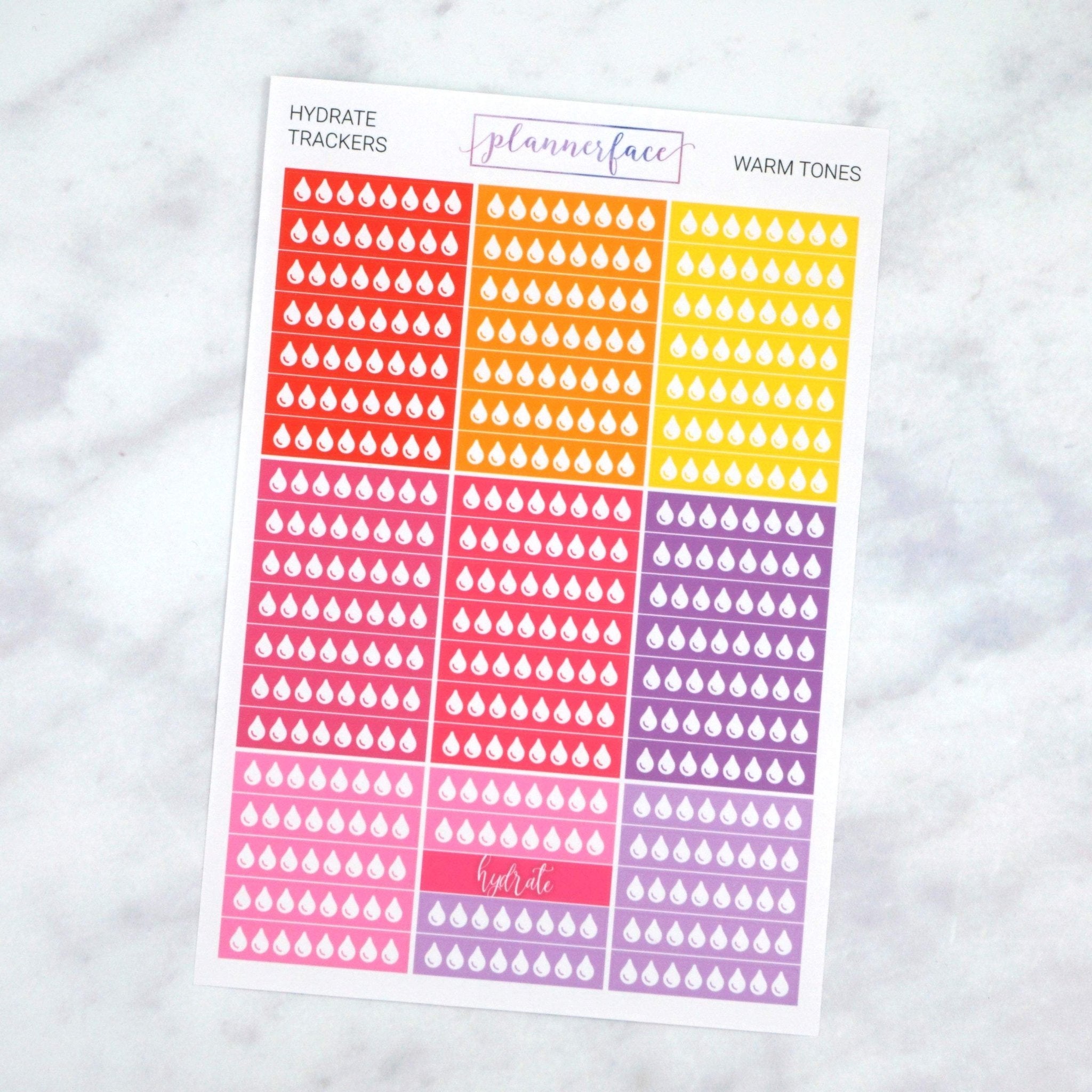 Hydrate Trackers - WARM | Multicolour by Plannerface