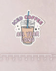 Iced Coffee Die Cut Vinyl Sticker by Plannerface