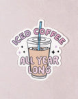 Iced Coffee Die Cut Vinyl Sticker by Plannerface