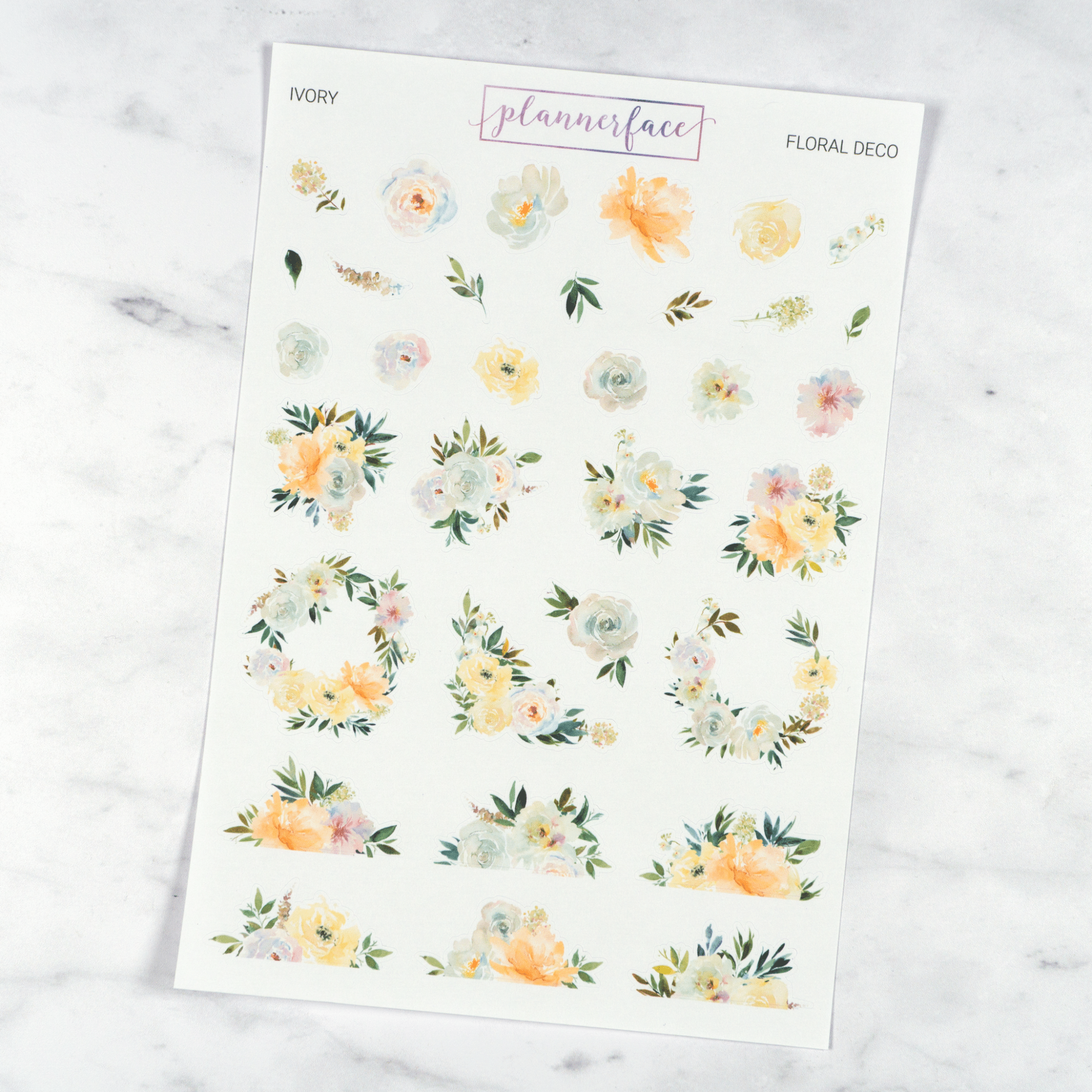 Ivory Floral Deco | Multicolour by Plannerface