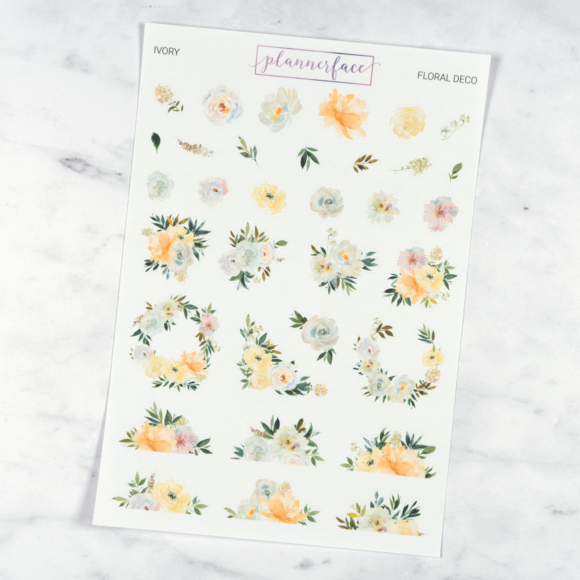 Ivory Floral Deco | Multicolour by Plannerface