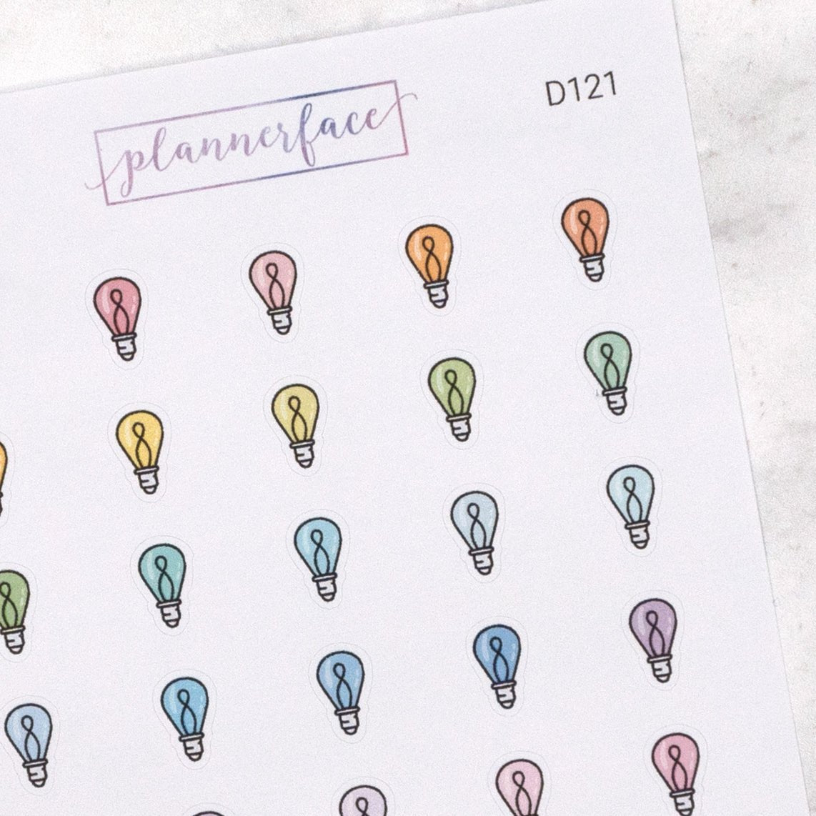 Light Bulb Multicolour Doodles by Plannerface