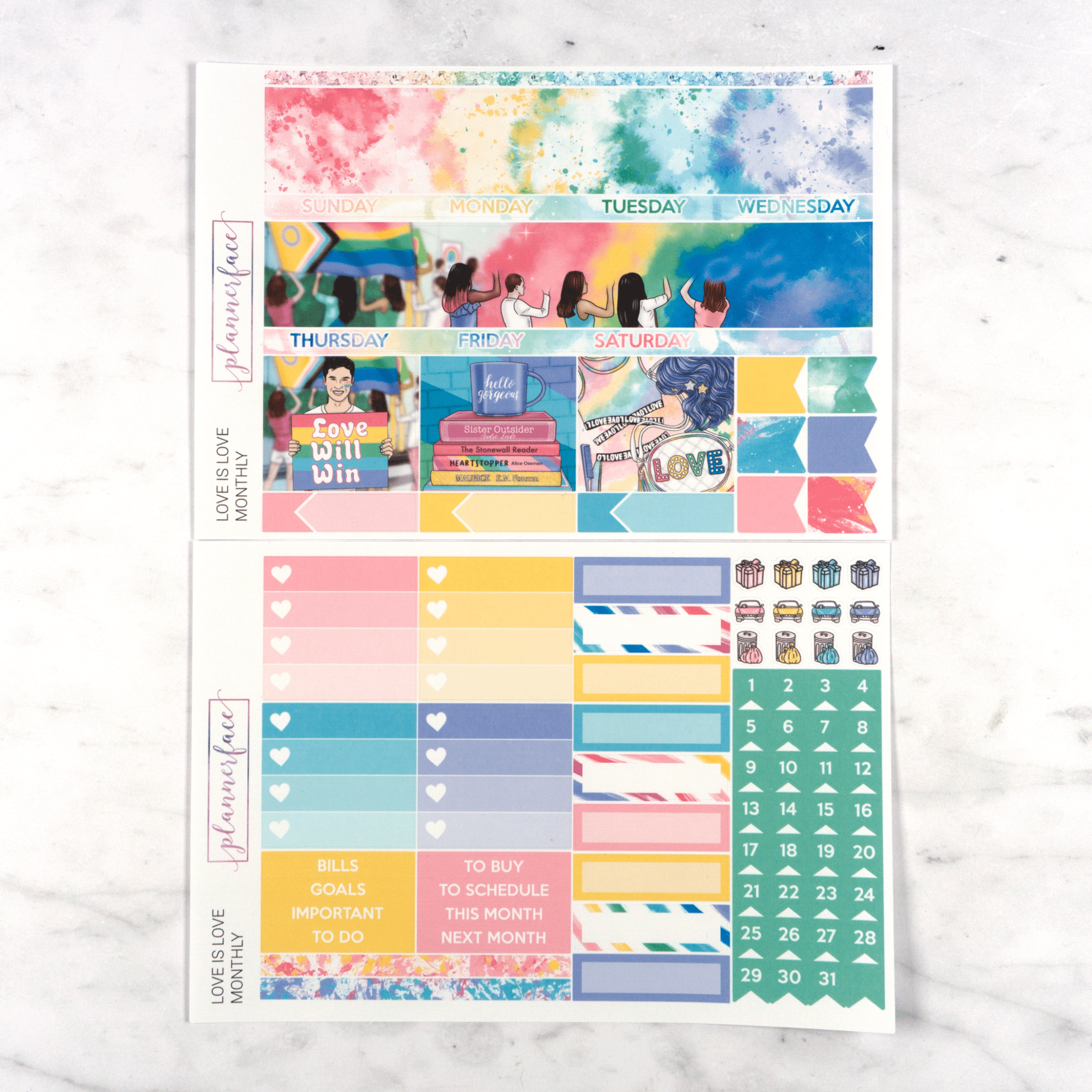 Love Is Love Monthly Kit by Plannerface