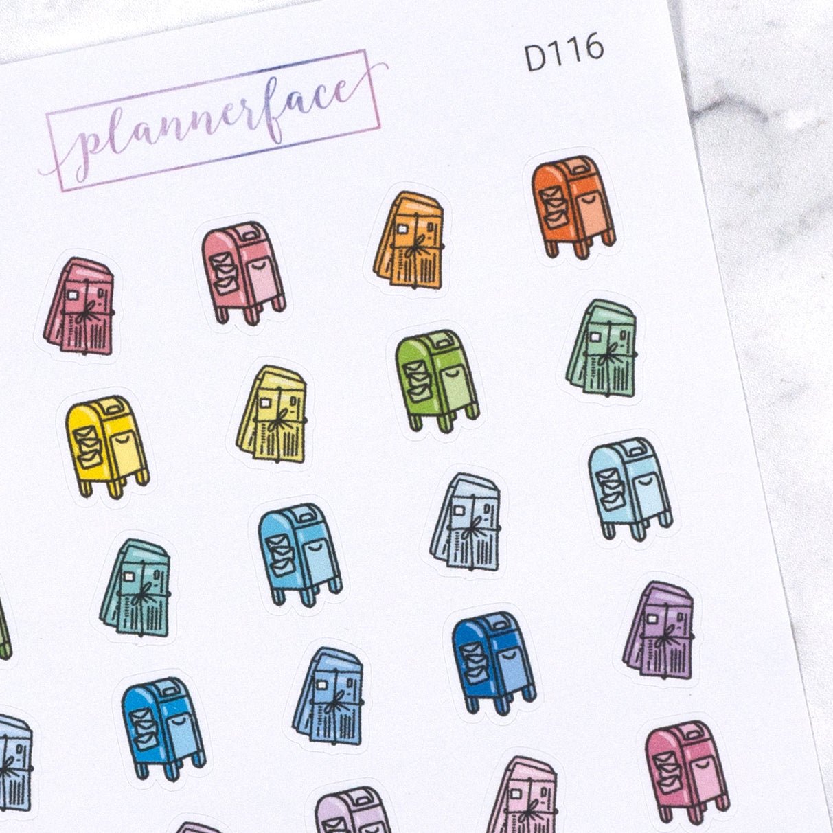 Mail Drop Post Run Multicolour Doodles by Plannerface