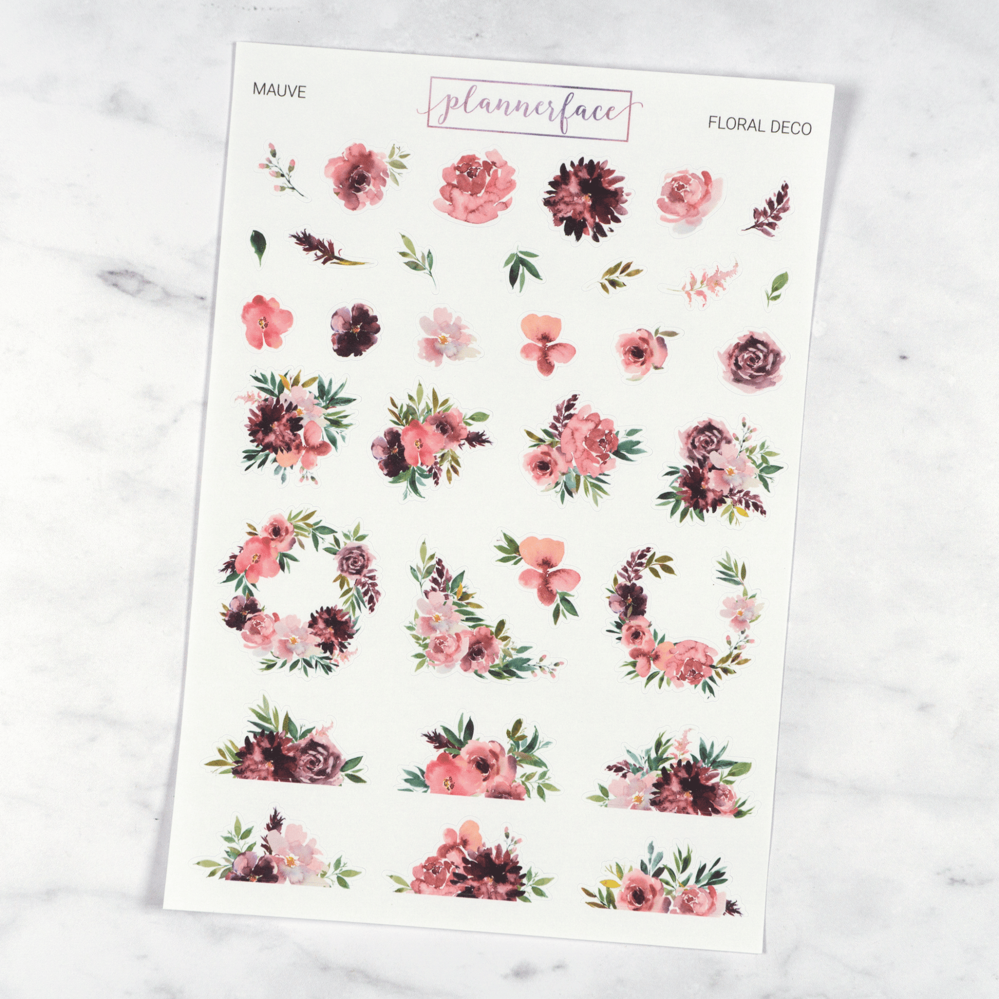 Mauve Floral Deco | Multicolour by Plannerface