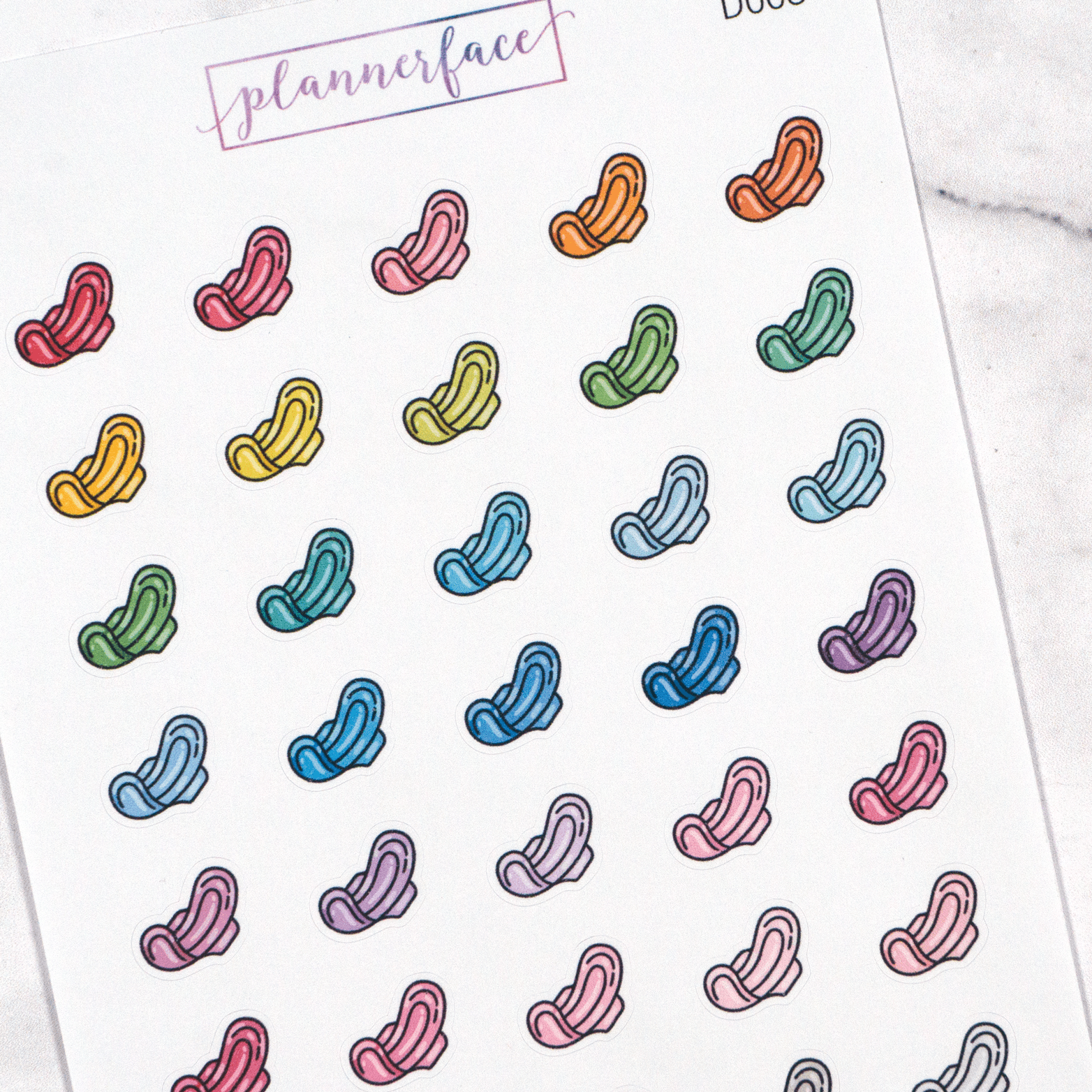 Menstrual Pad Multicolour Doodles by Plannerface