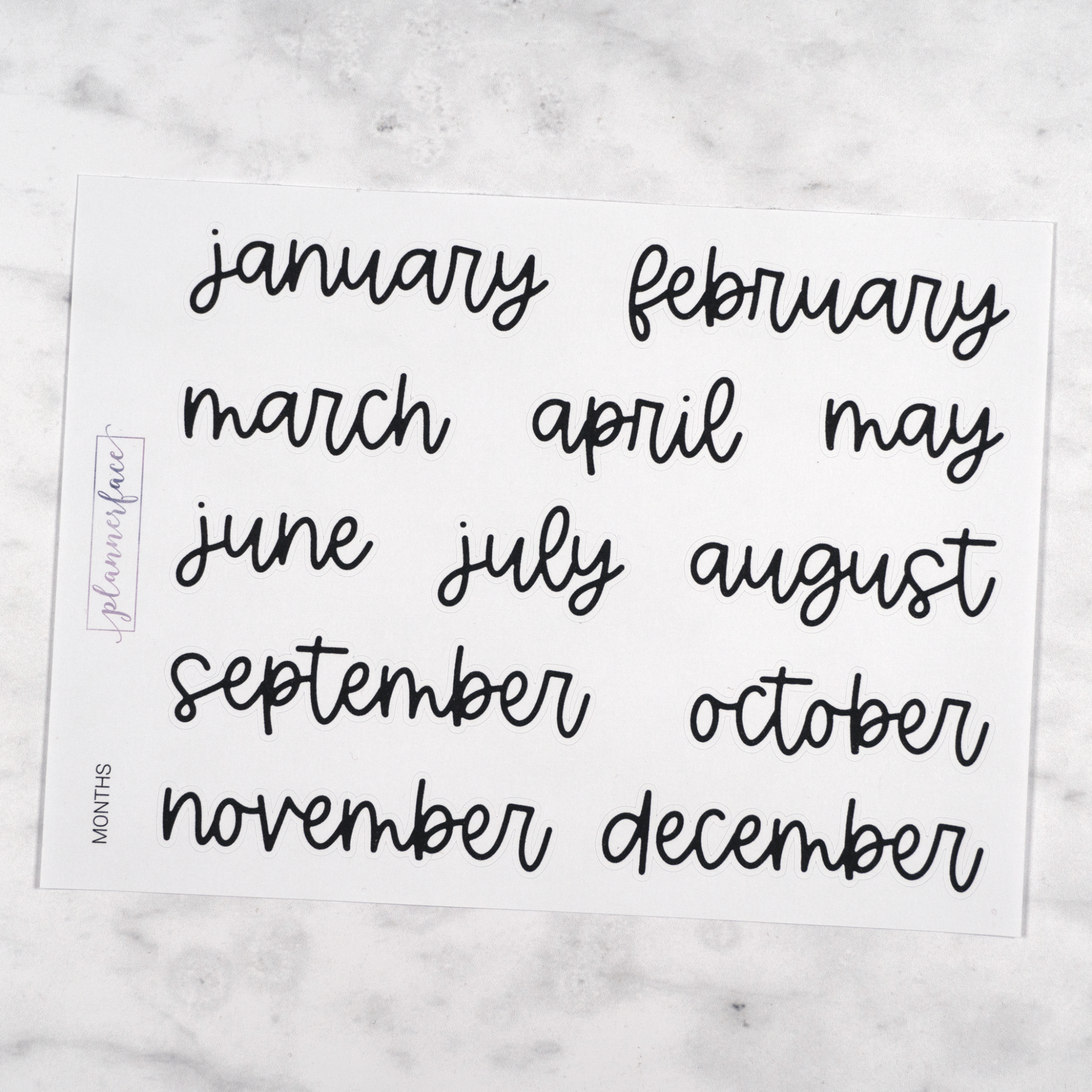 Monthly Kit Scripts | 12 Months - Style 1 by Plannerface