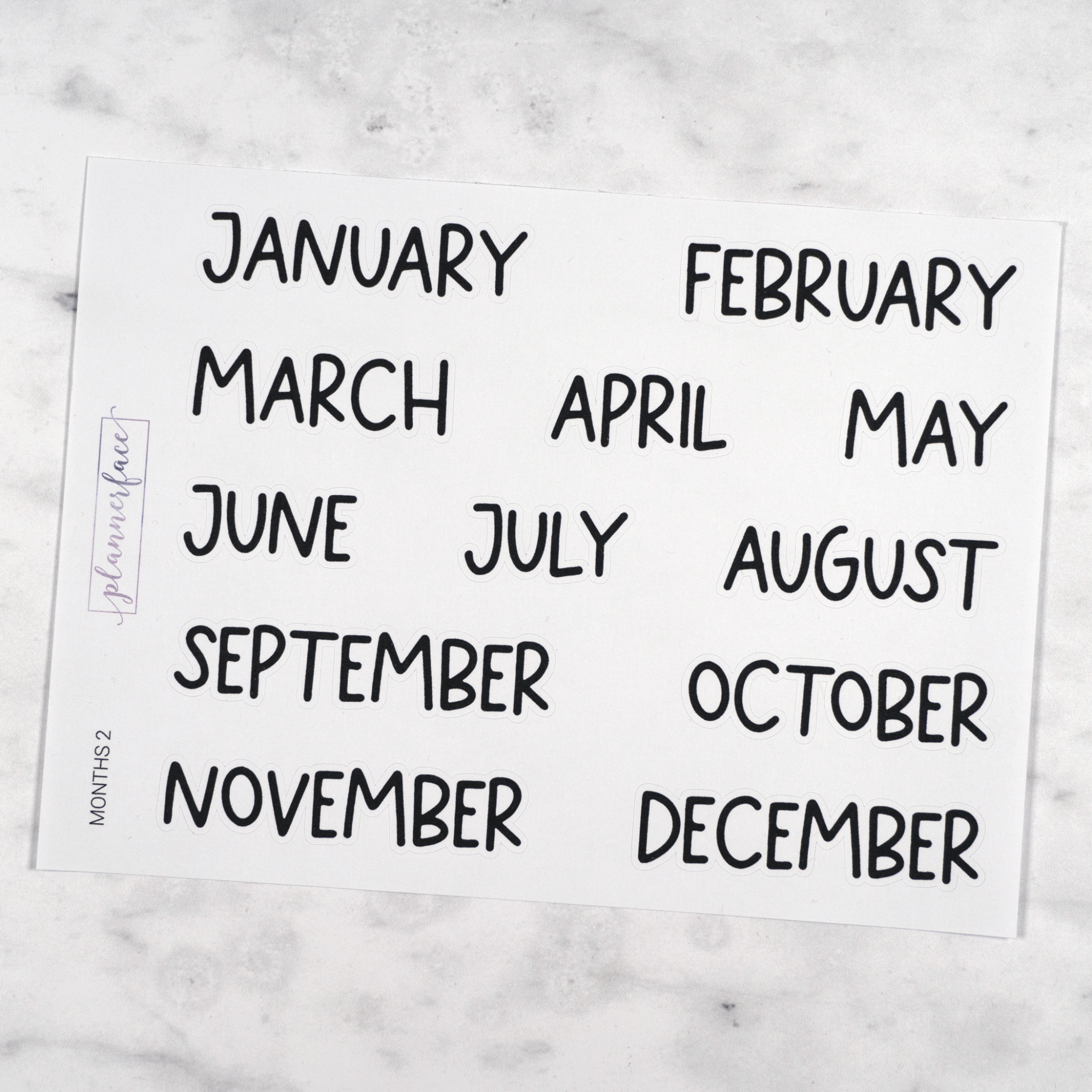 Monthly Kit Scripts | 12 Months - Style 2 by Plannerface