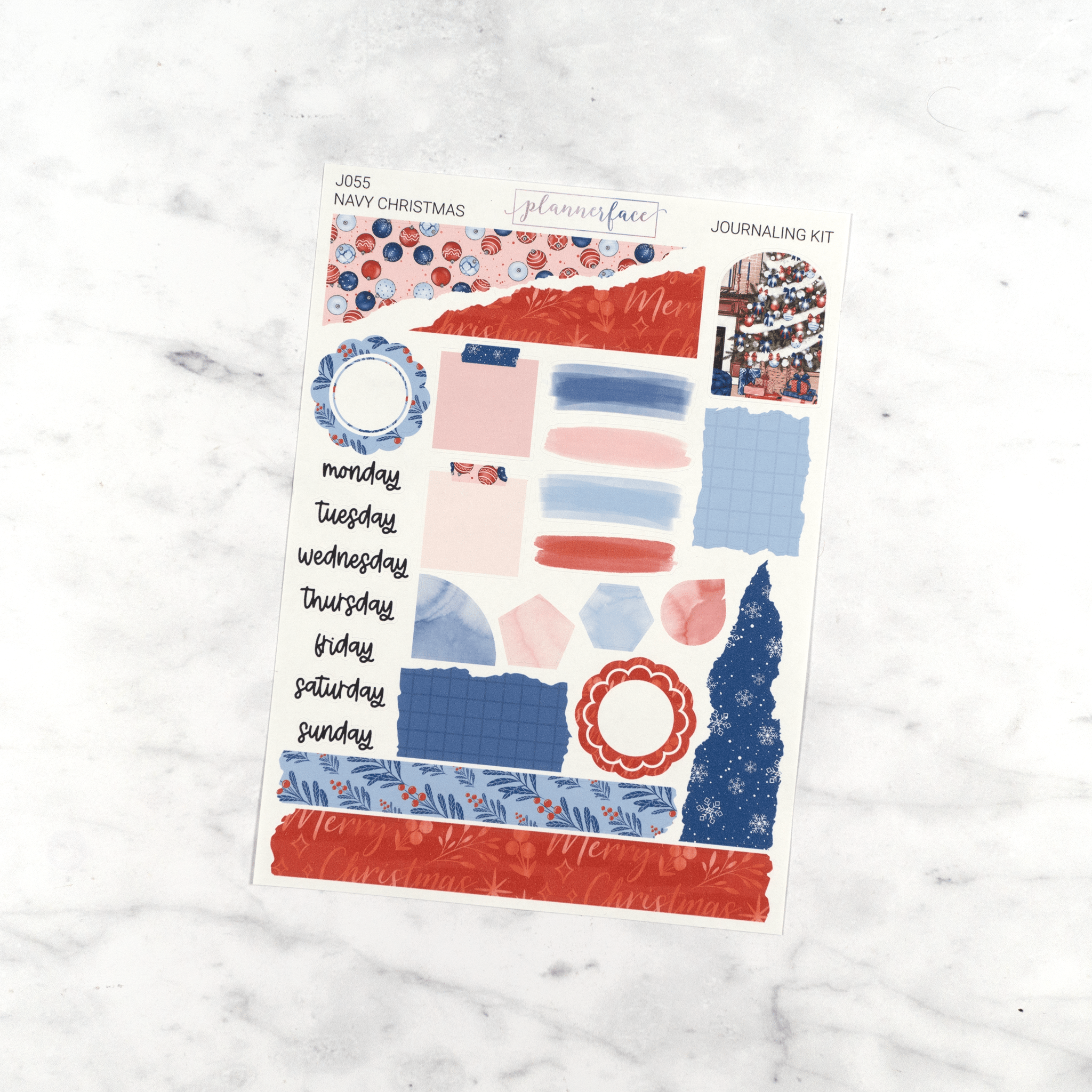 Navy Christmas | Journaling Kit by Plannerface