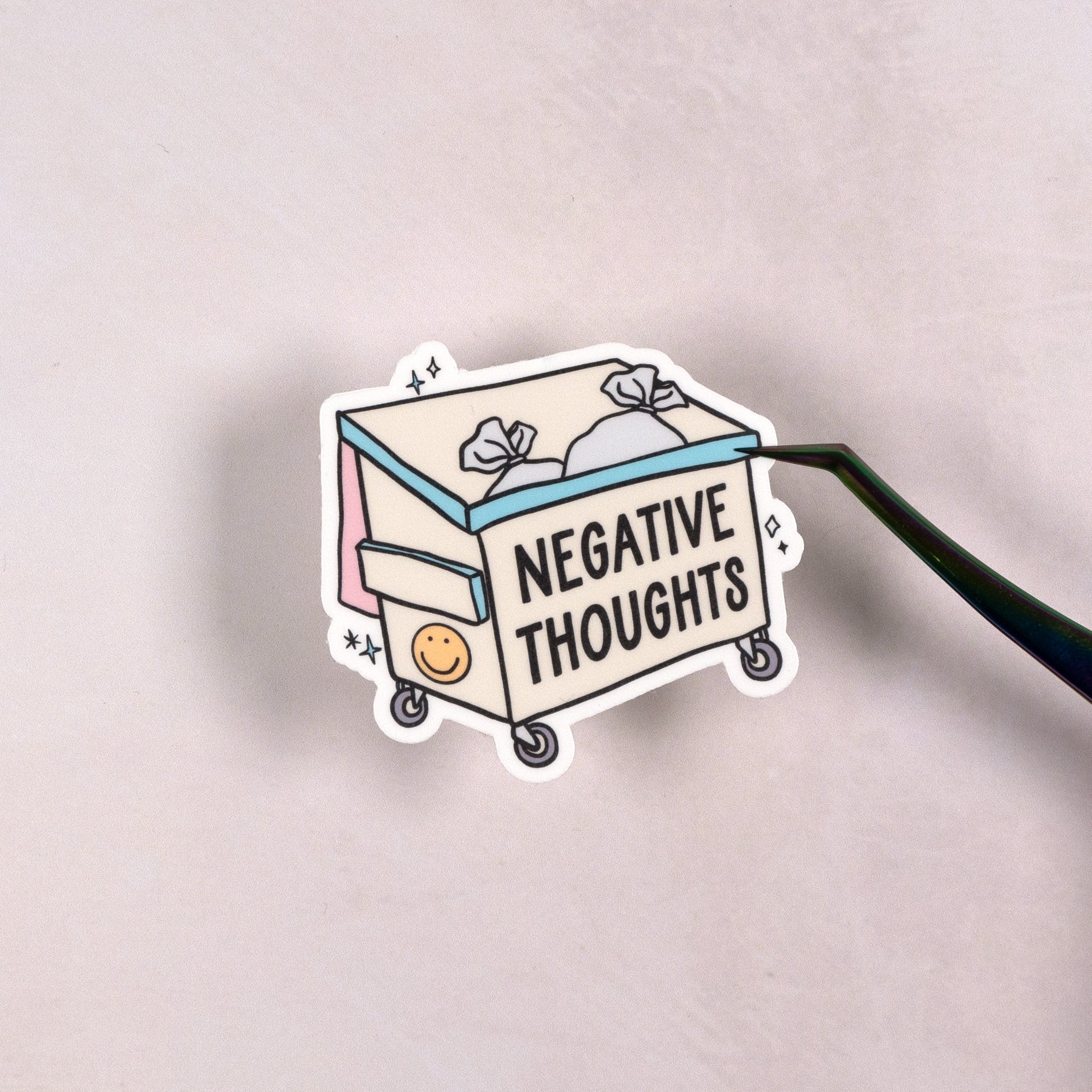 Negative Thoughts Die Cut Vinyl Sticker by Plannerface