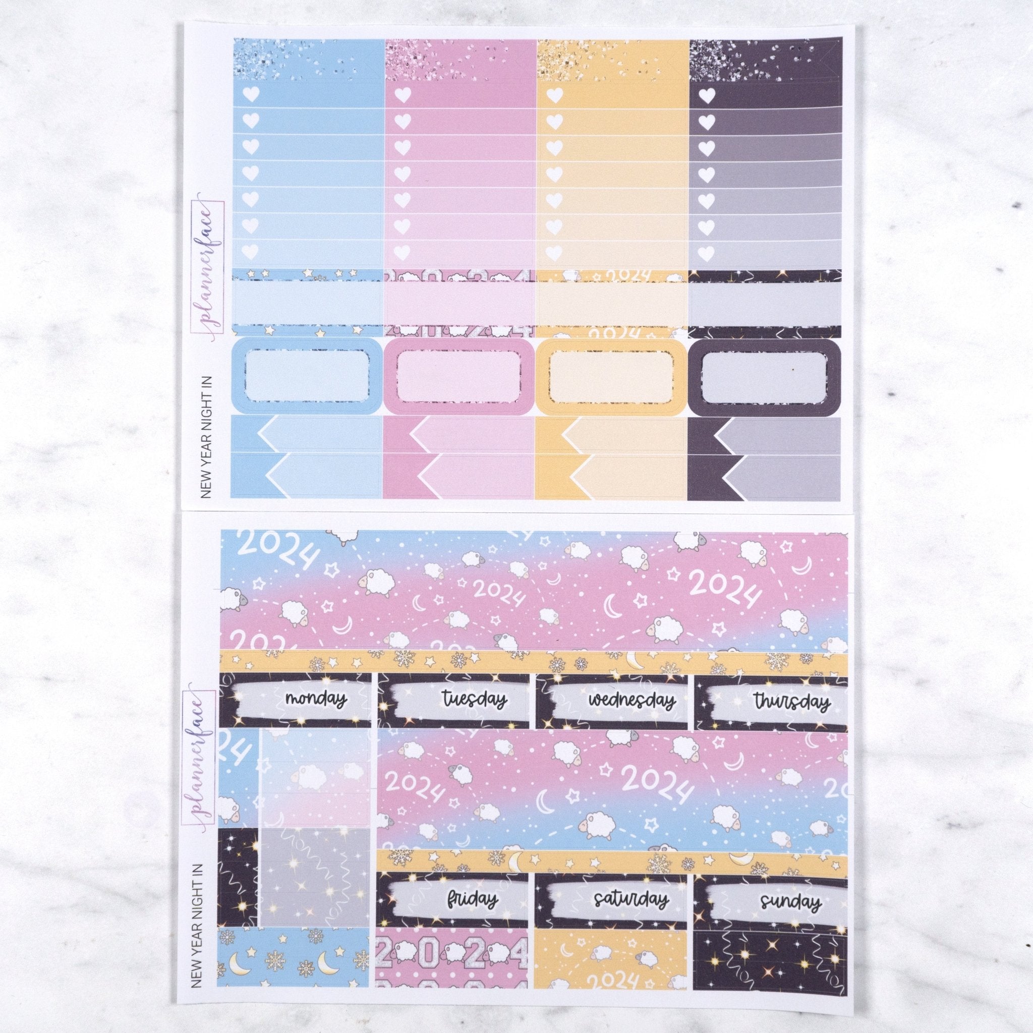 New Year Night In Weekly Kit by Plannerface