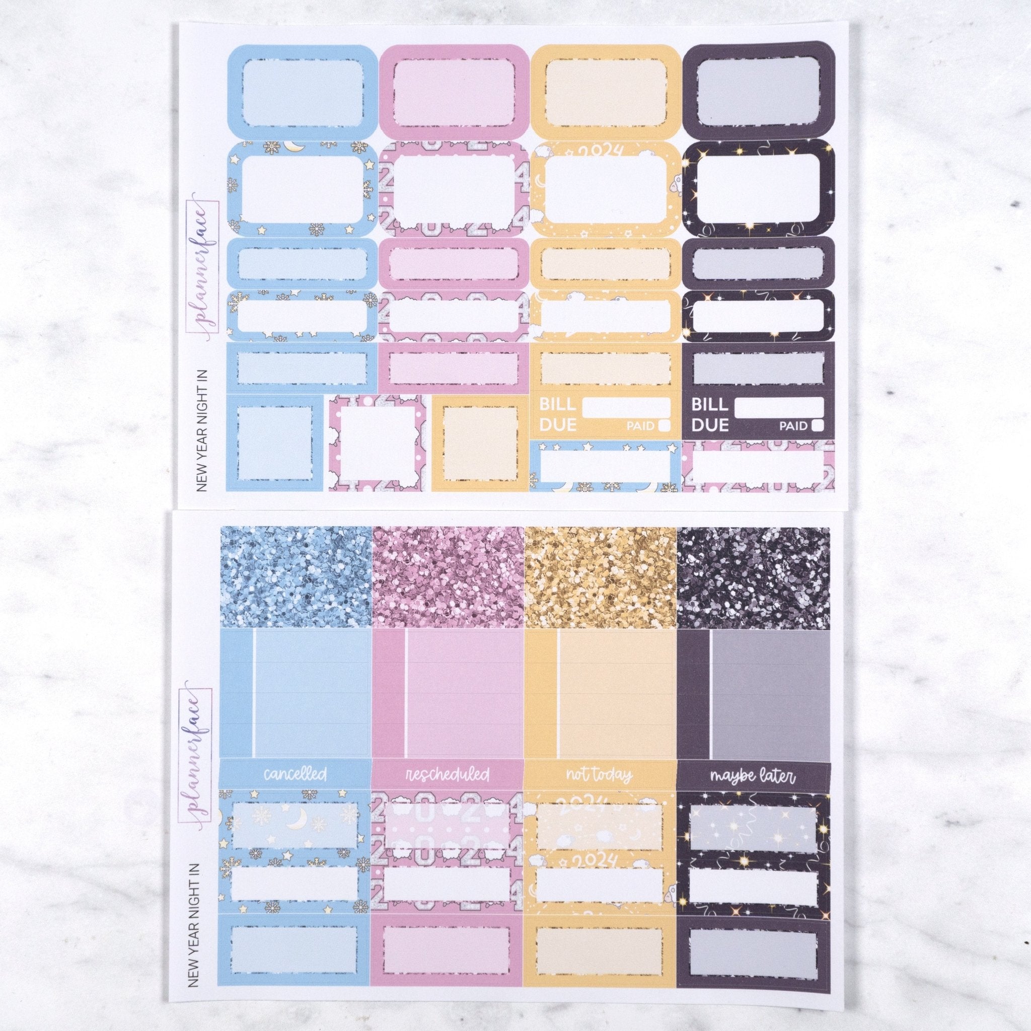 New Year Night In Weekly Kit by Plannerface