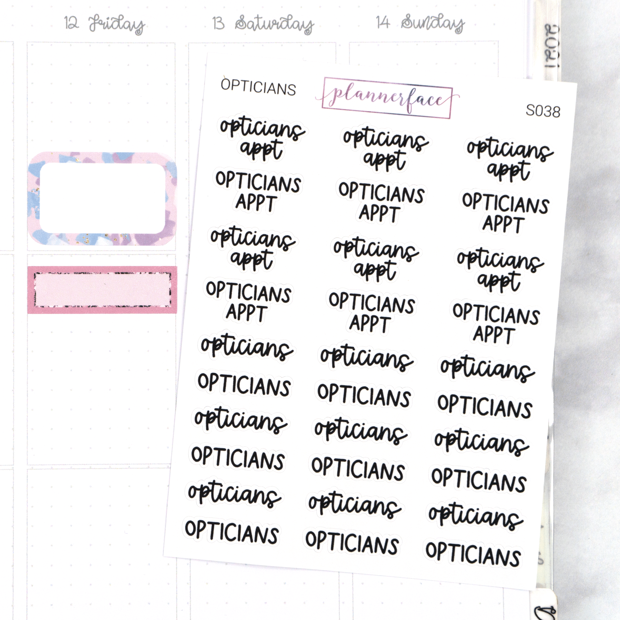 Opticians Appointment | Scripts by Plannerface