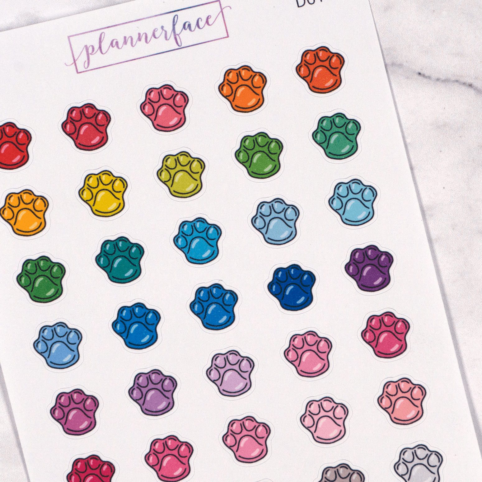 Paw Print Multicolour Doodles by Plannerface