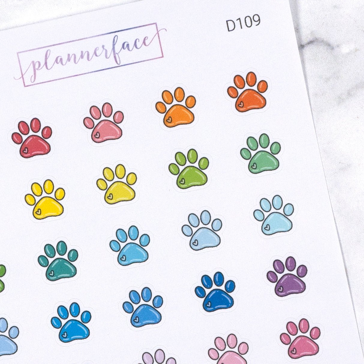 Paw Print V2 Multicolour Doodles by Plannerface