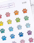 Paw Print V2 Multicolour Doodles by Plannerface