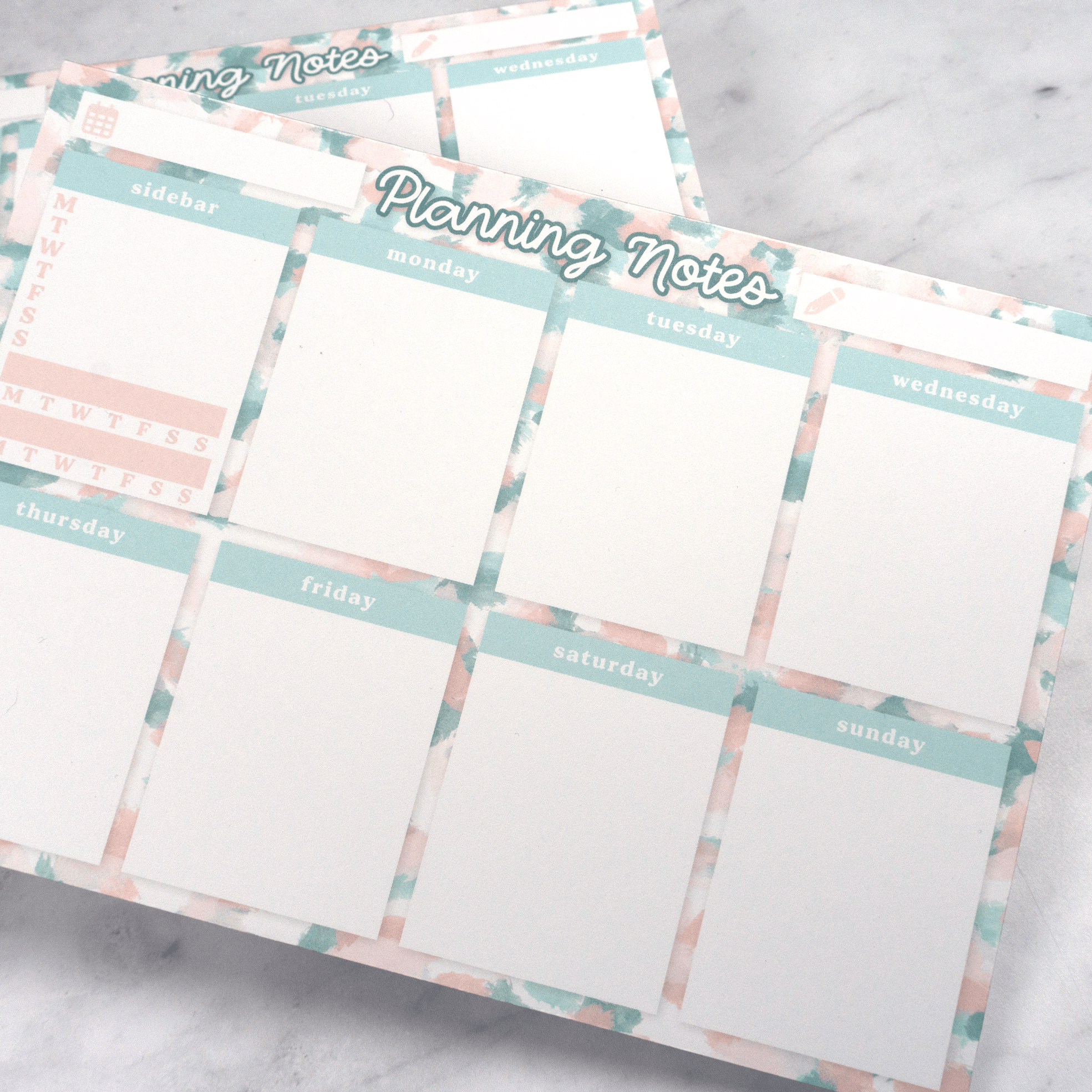 Peachy A5 Planning Notes Weekly Notepad by Plannerface