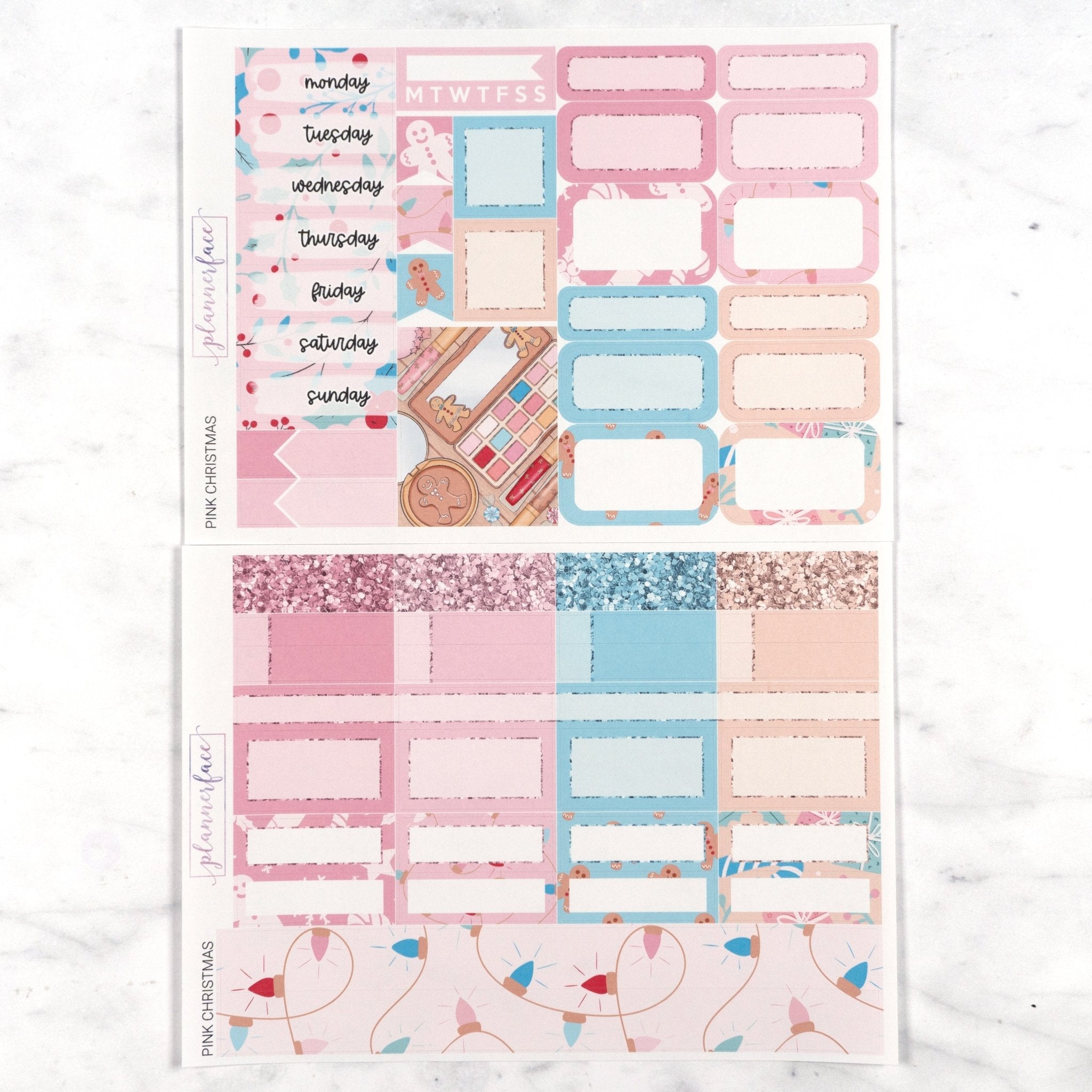 Pink Christmas Mini Kit by Plannerface