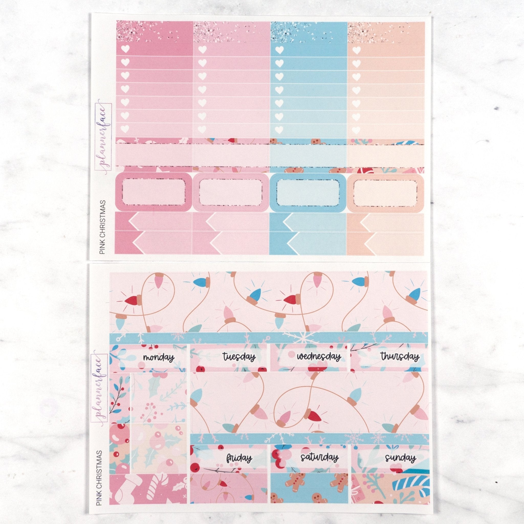 Pink Christmas Weekly Kit by Plannerface