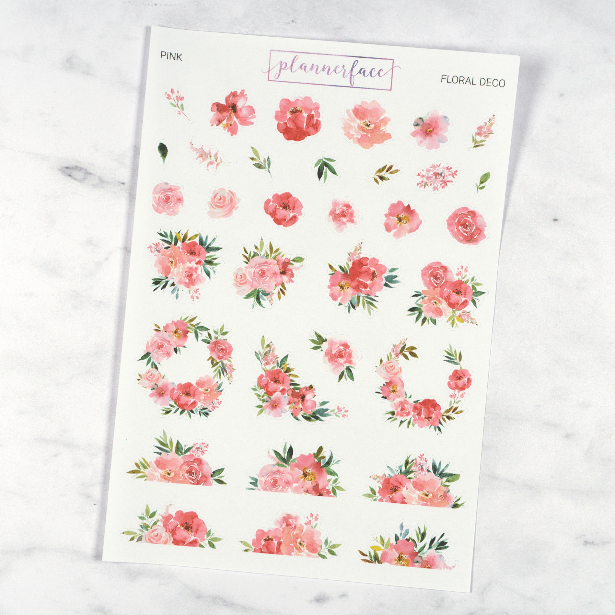 Pink Floral Deco | Multicolour by Plannerface
