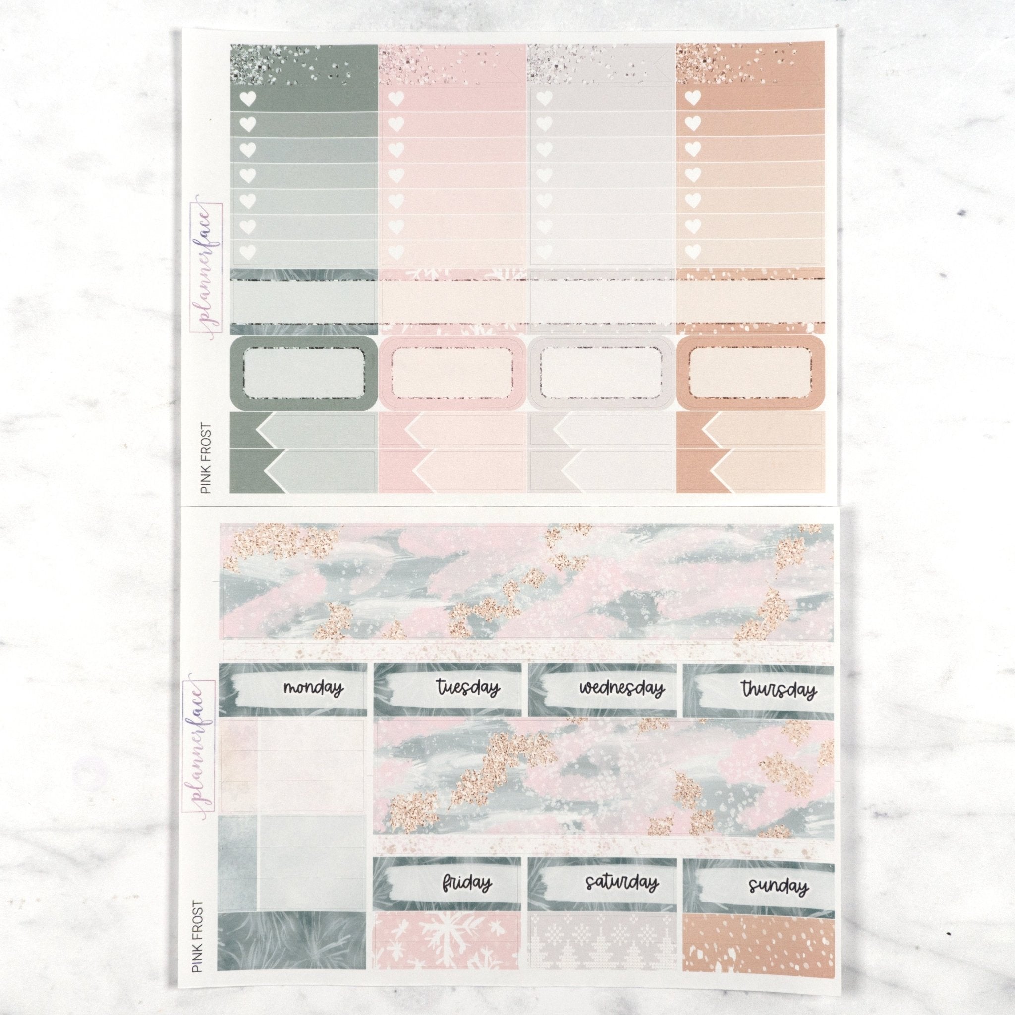 Pink Frost Weekly Kit by Plannerface