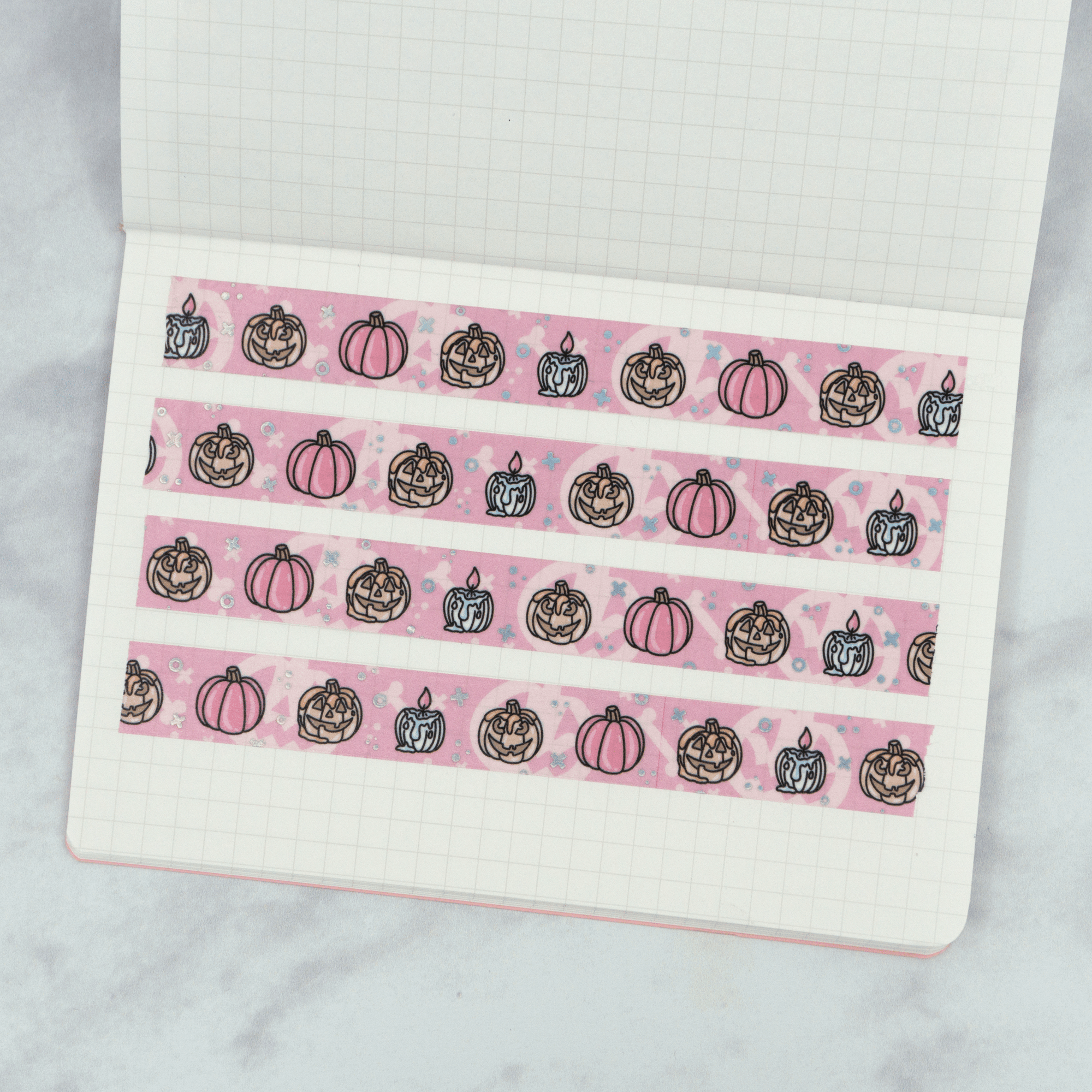 Pink Pumpkin | Holo Foiled Doodle Washi Tape by Plannerface