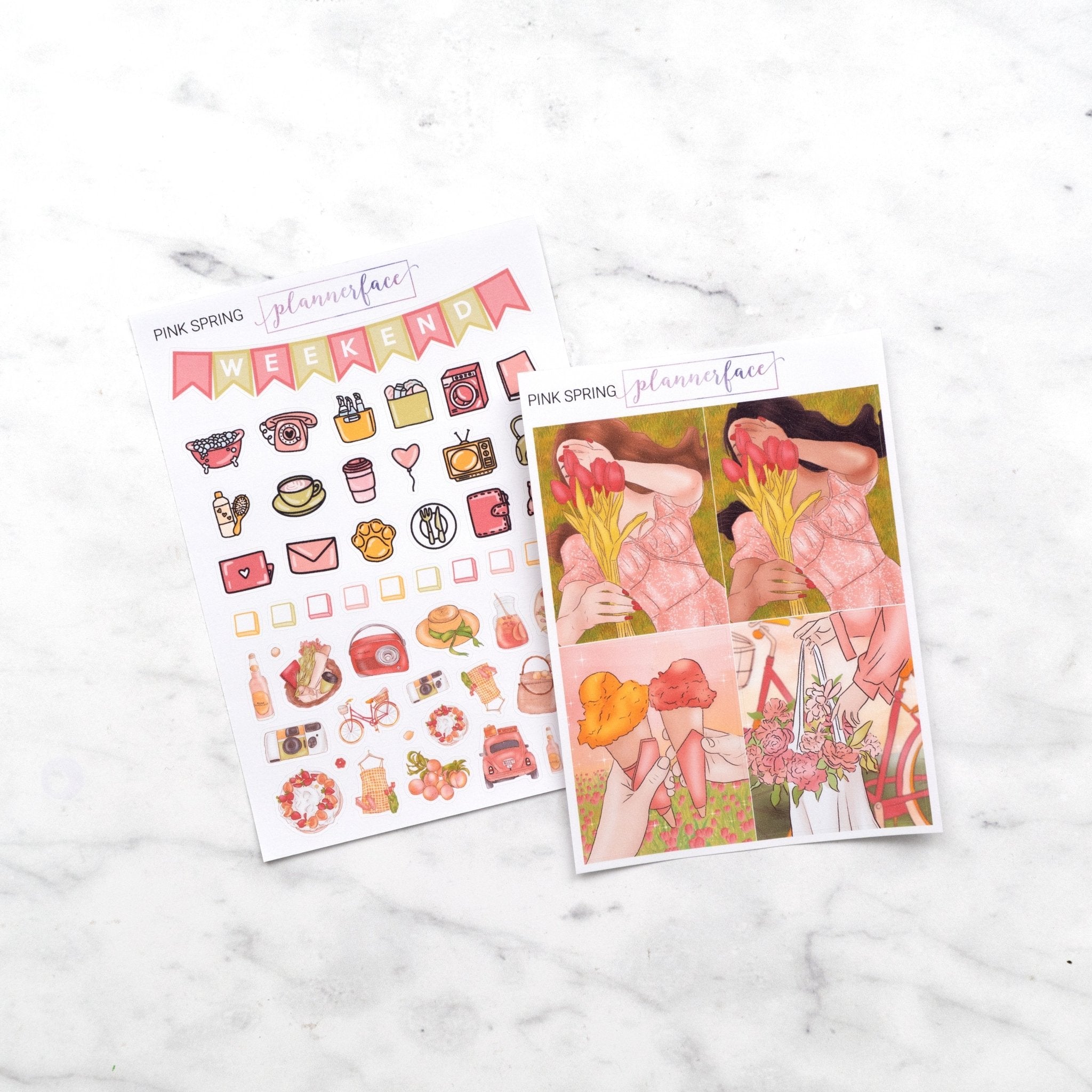 Pink Spring Mini Weekly Sticker Kit