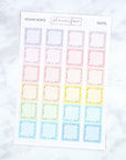 Plannerface Square Boxes | Multicolour Pastel Planner Stickers