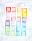Plannerface Square Boxes | Multicolour Rainbow Planner Stickers