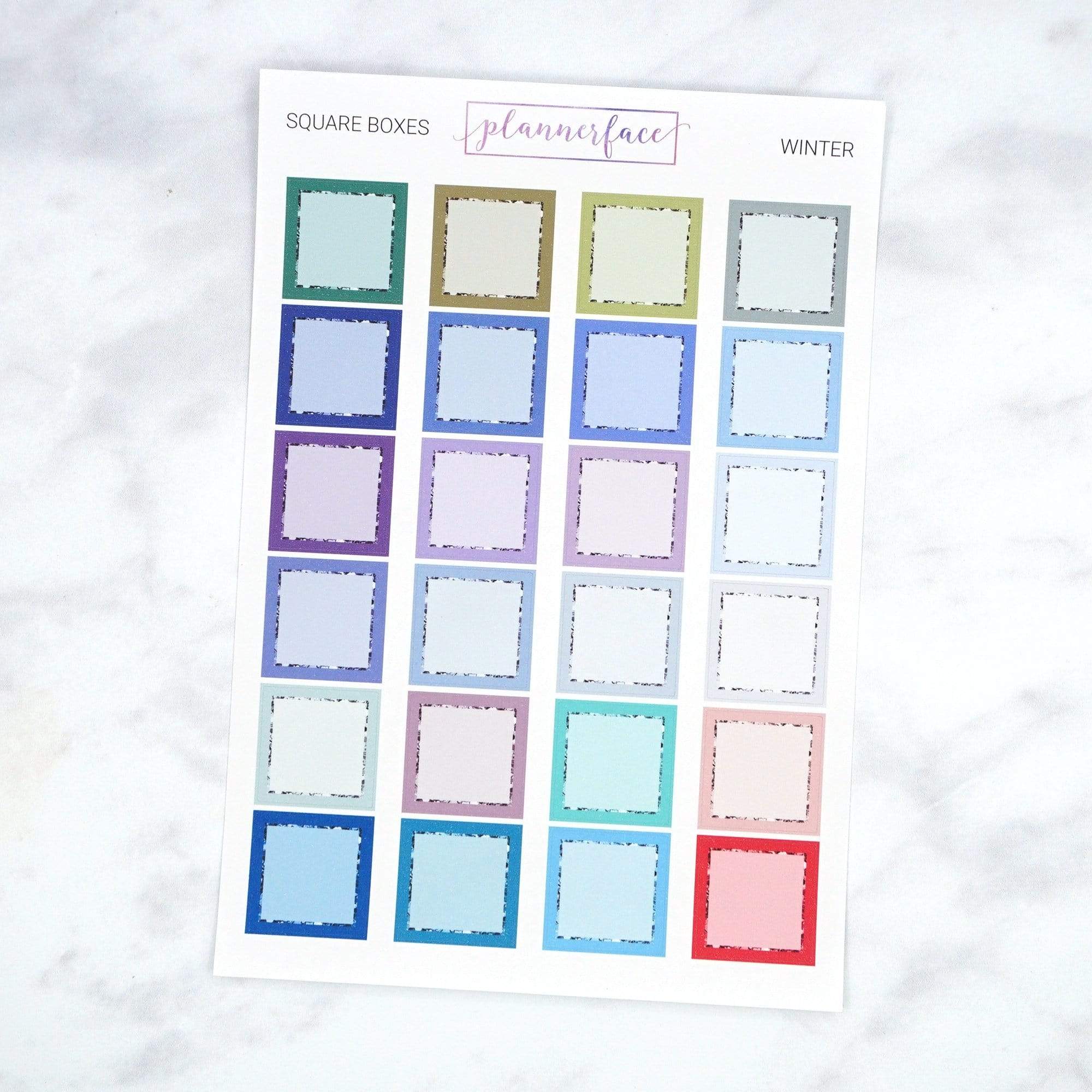Square Boxes | Winter Multicolour by Plannerface