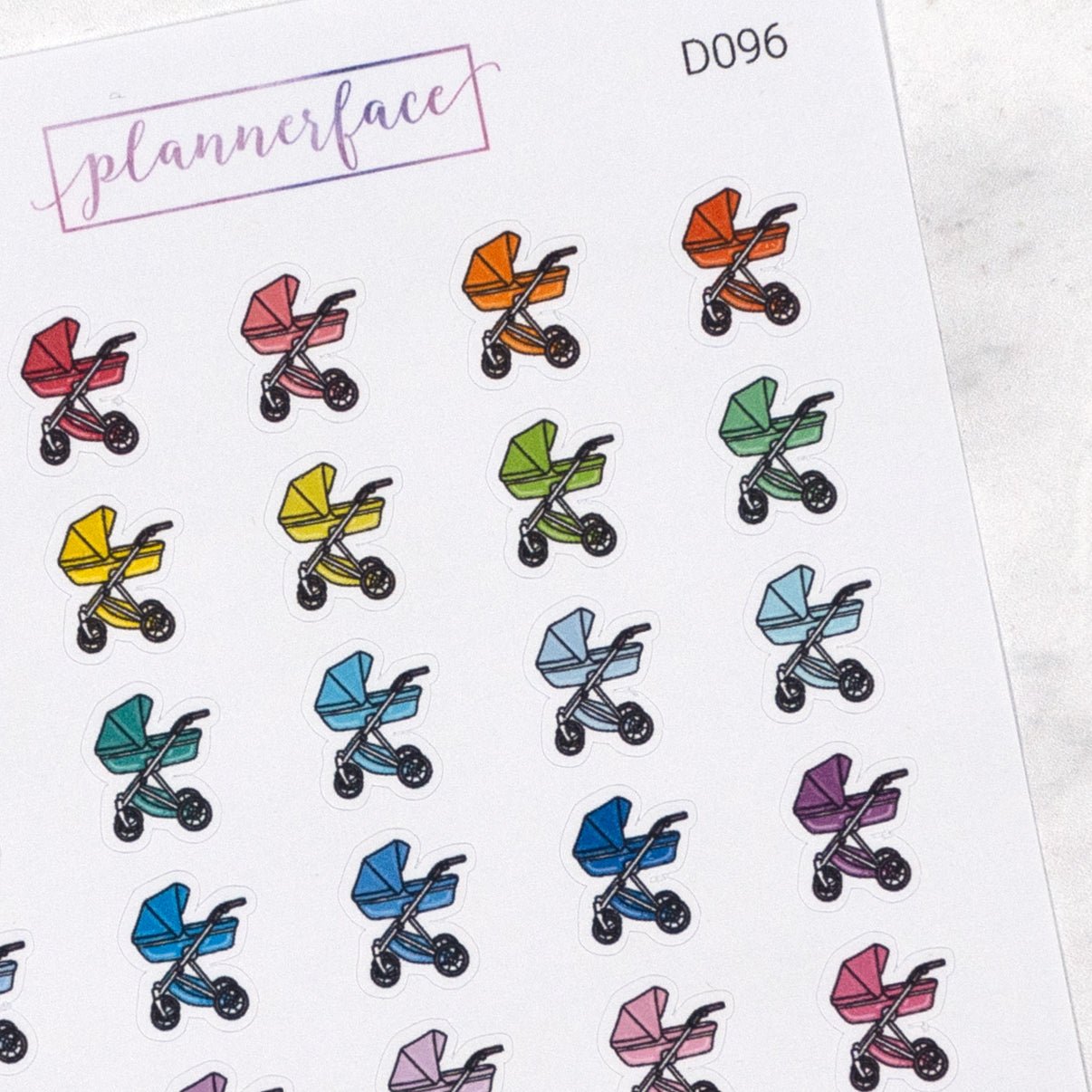 Pram Multicolour Doodles by Plannerface