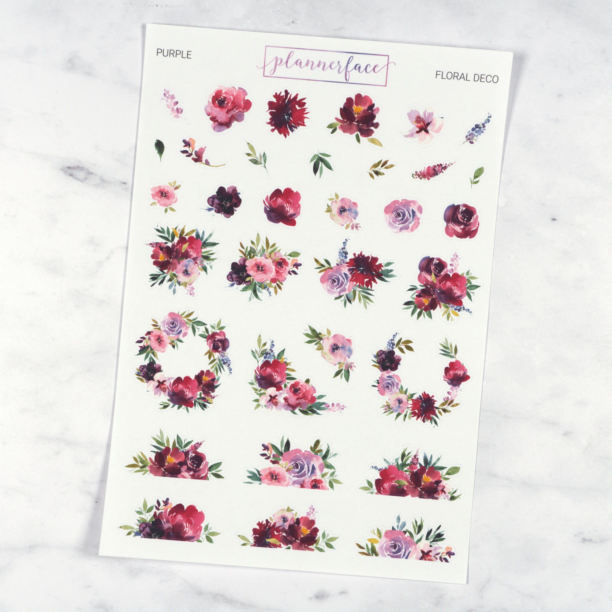 Purple Floral Deco | Multicolour by Plannerface