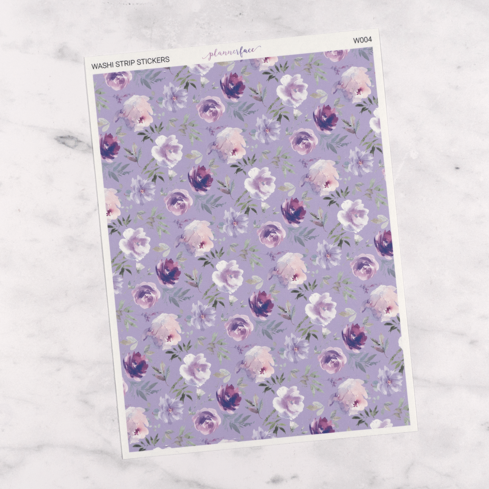 Purple Floral | Washi Tape Strips by Plannerface